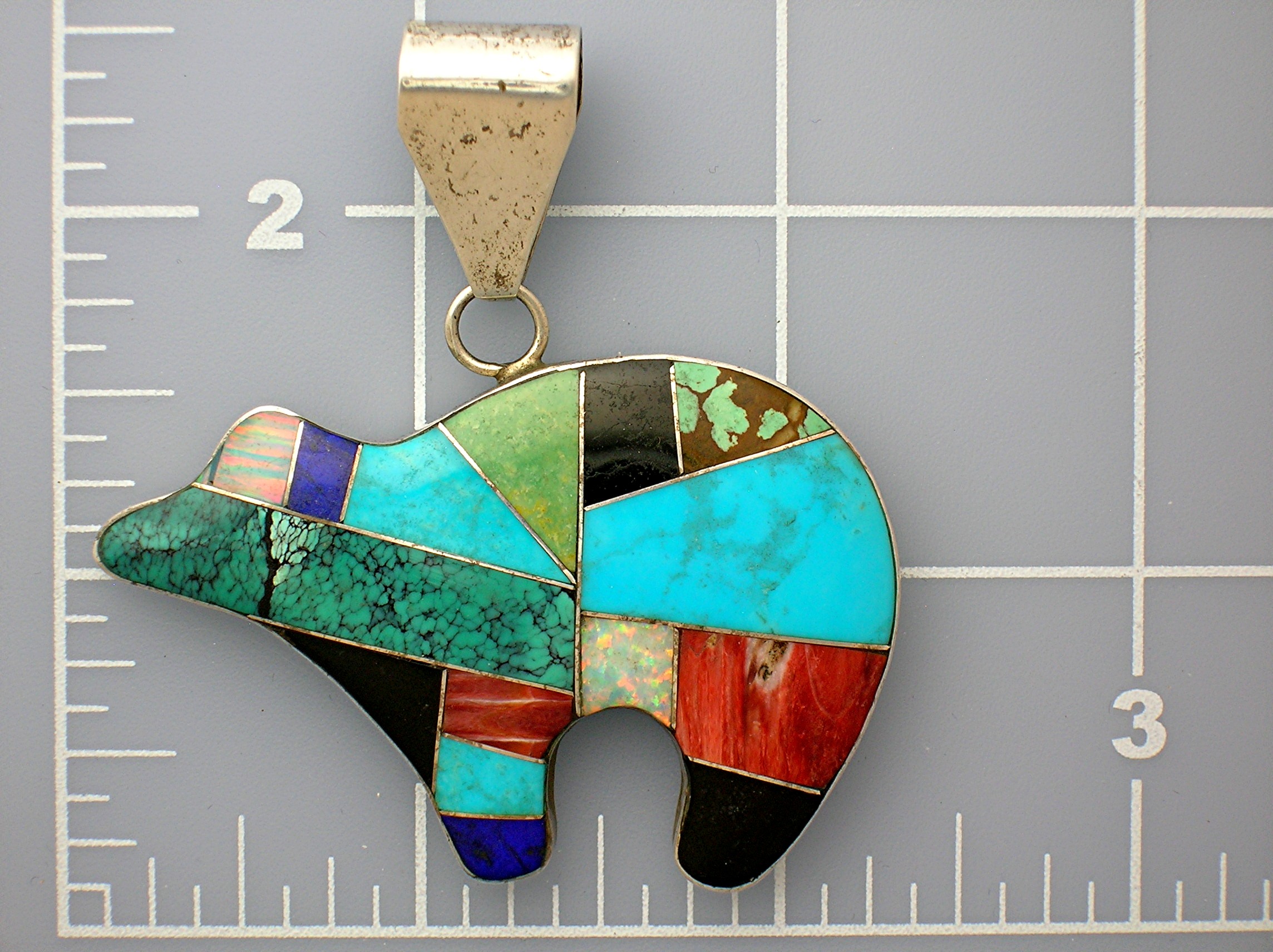 Navajo Sterling Silver Turquoise Opal Spiny Oyster Pend