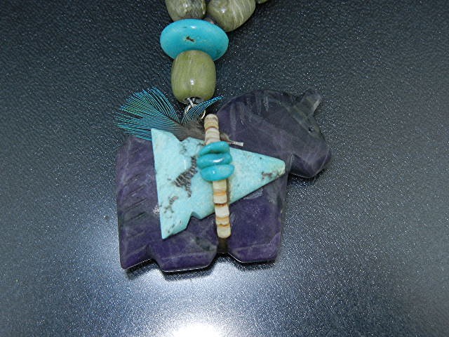 Native American Carved Horse Stacey Turpen Picasso Marb