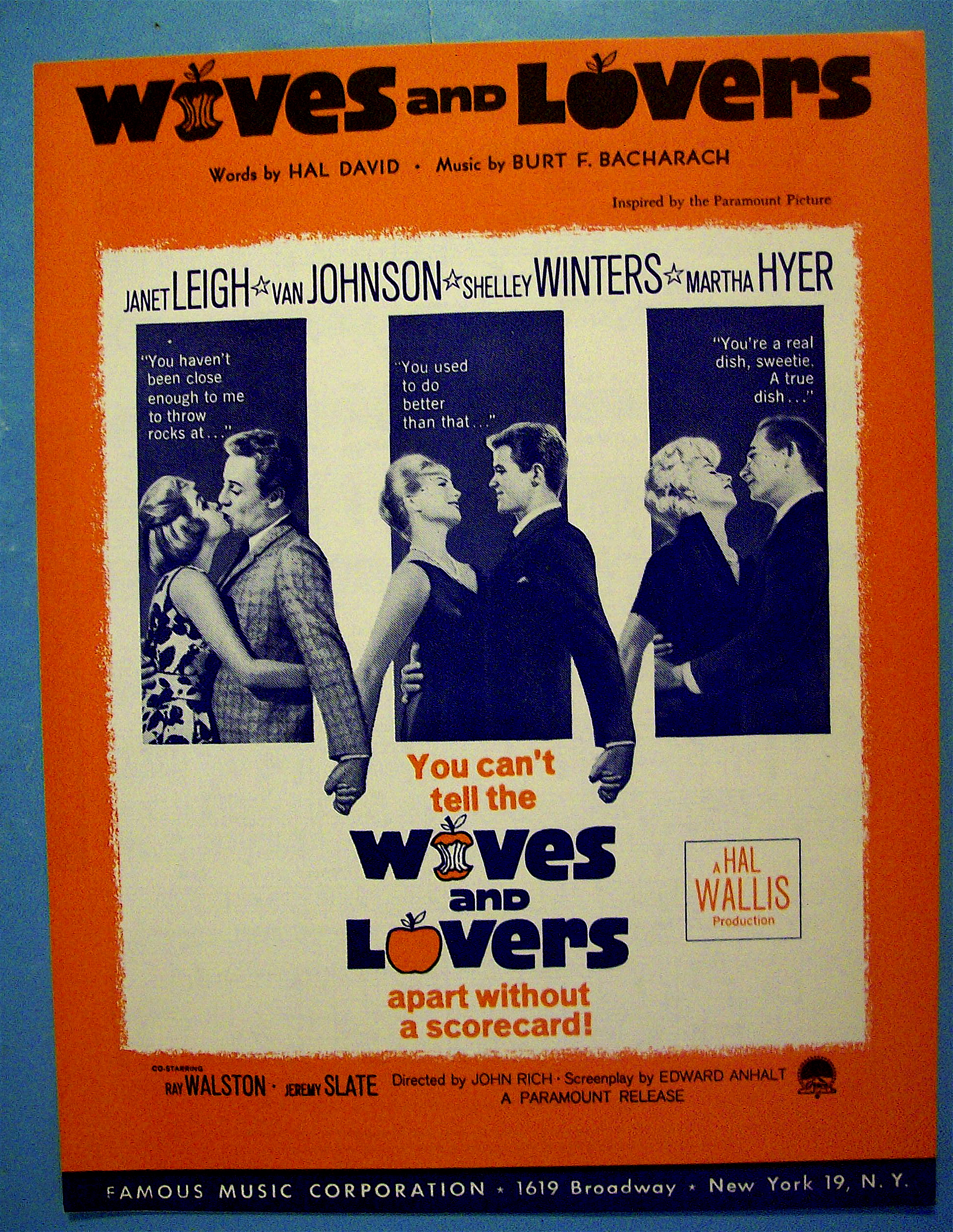 Sheet Music For 1963 Wives And Lovers By B. Bacharach