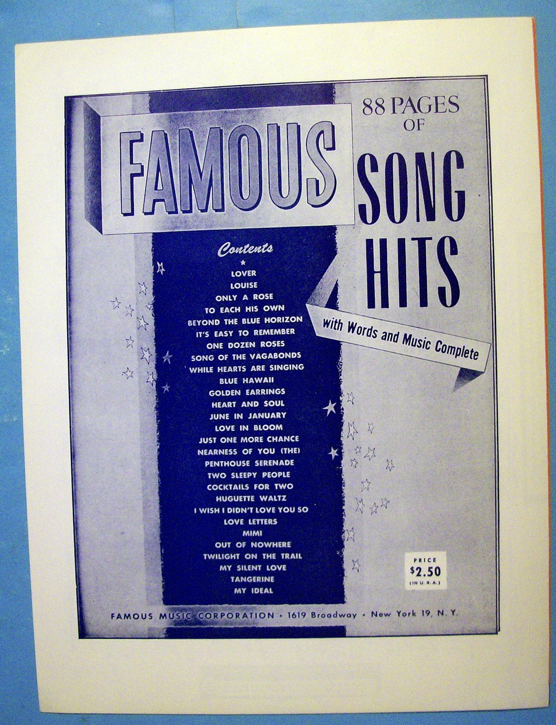 Sheet Music For 1963 Wives And Lovers By B. Bacharach