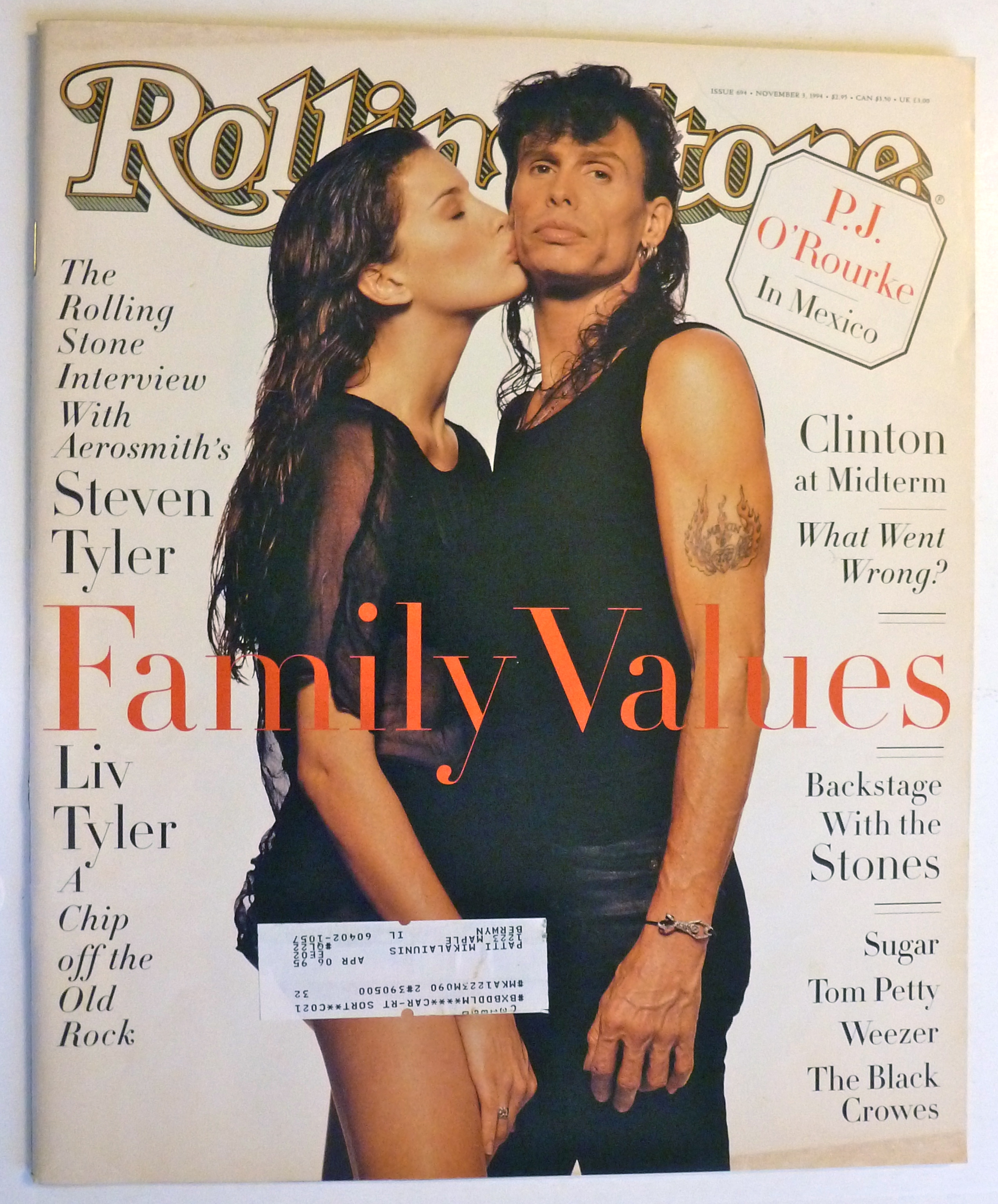 Rolling Stone Magazine November 3 1994 Steven Tyler