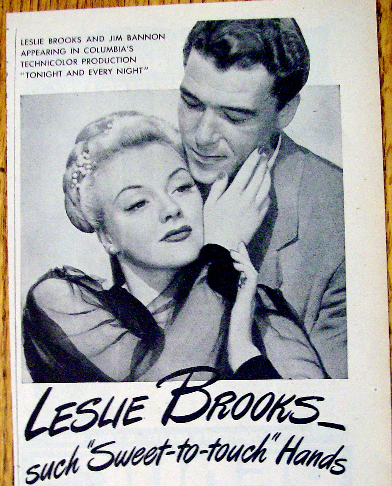 Vintage Ad: 1945 Jergens Lotion with Leslie Brooks