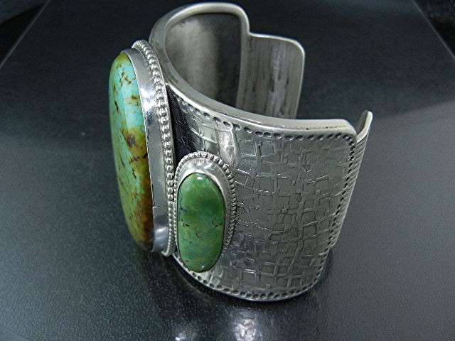 David Troutman Sterling Silver Kingman Turquoise Bracel