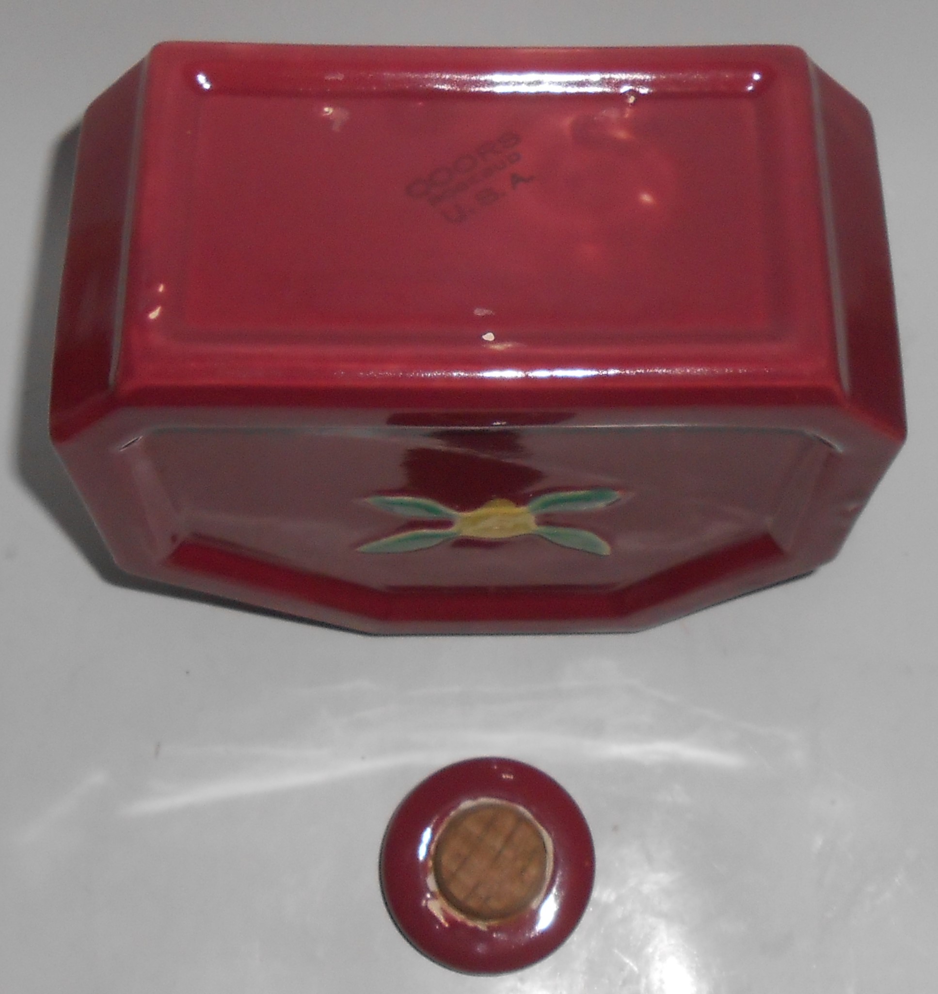 Coors Pottery Rosebud Red Water Server w/Cap