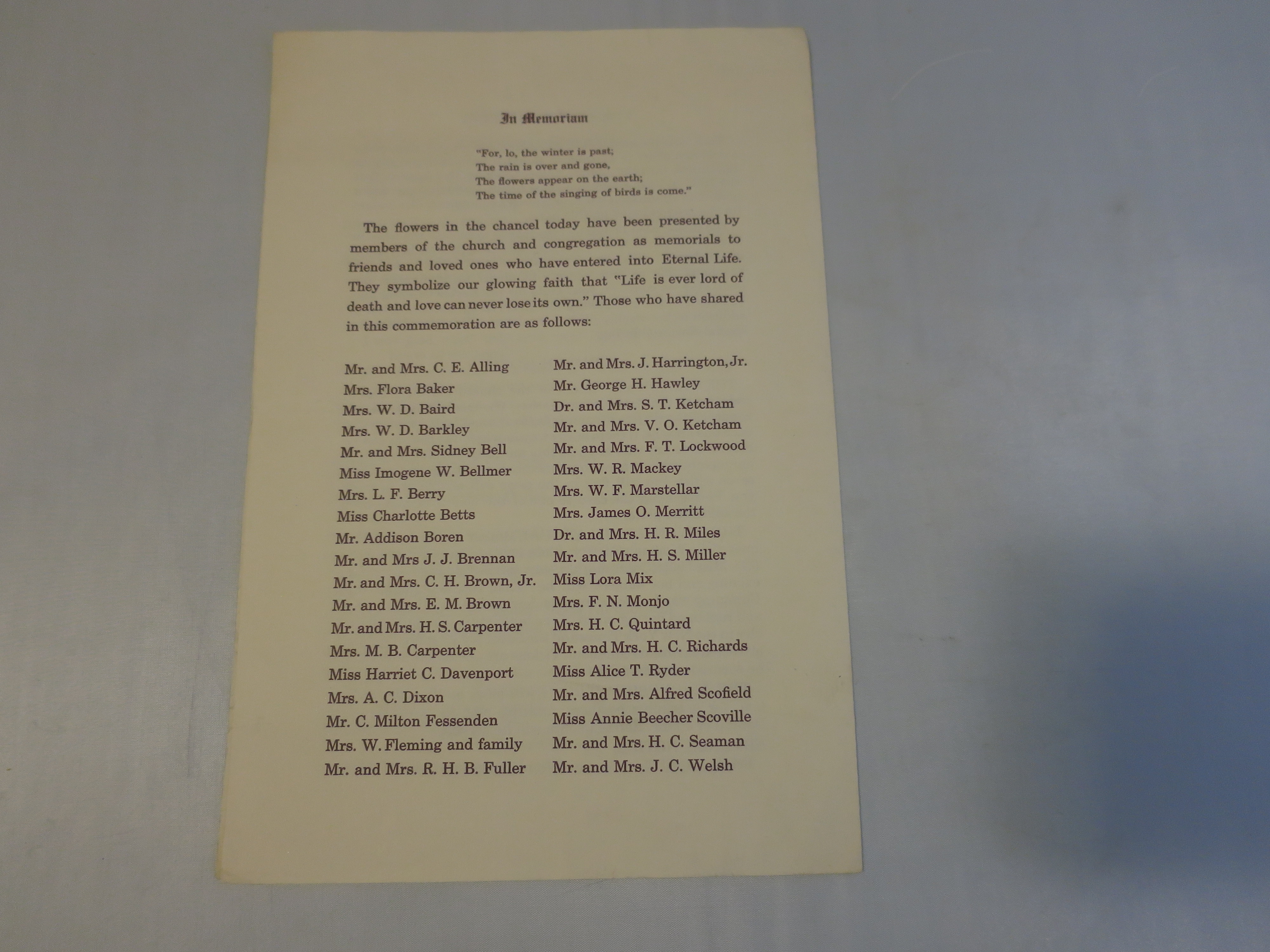 The First Congregational Church 1941 Bulletin