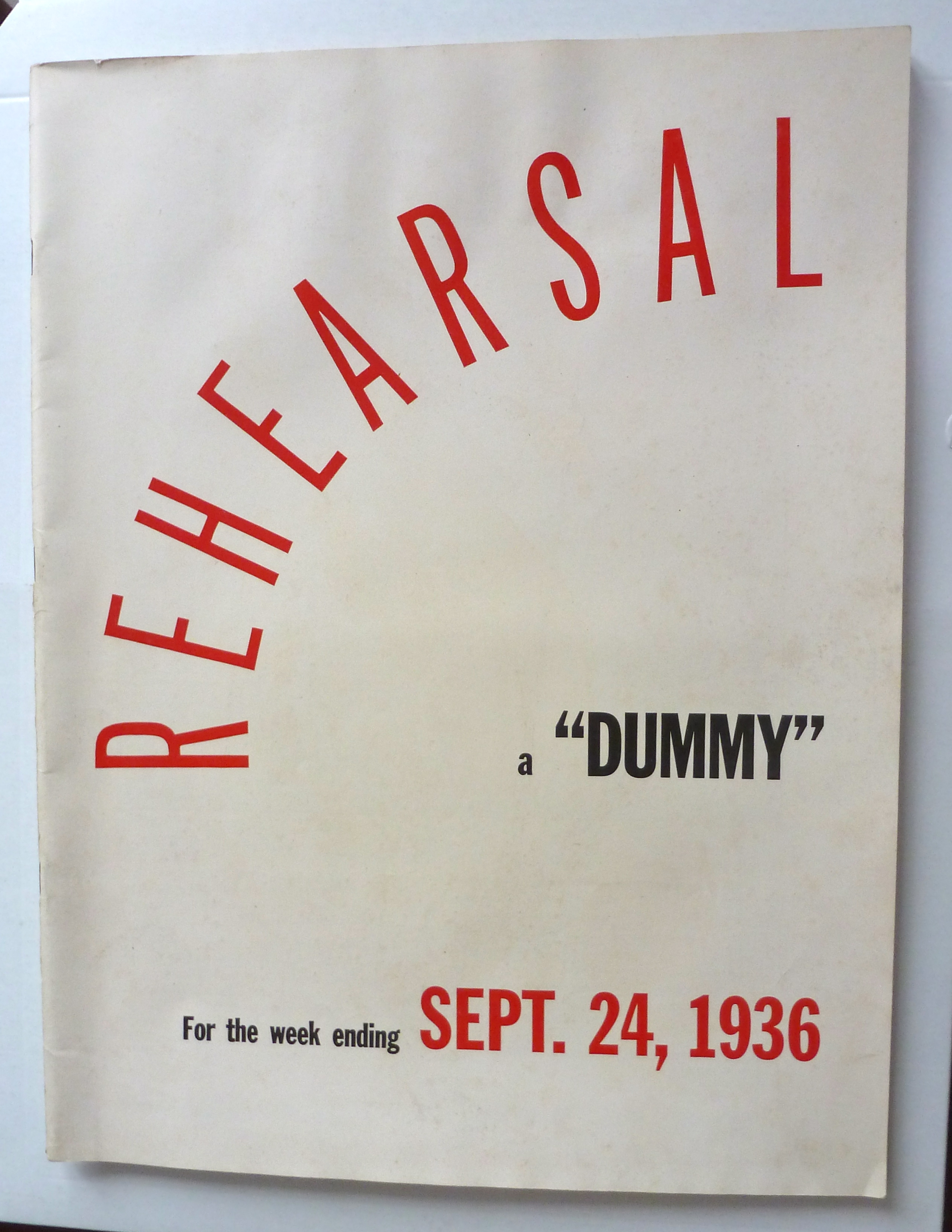 September 24, 1936 Life Magazine Rehearsal Dummy