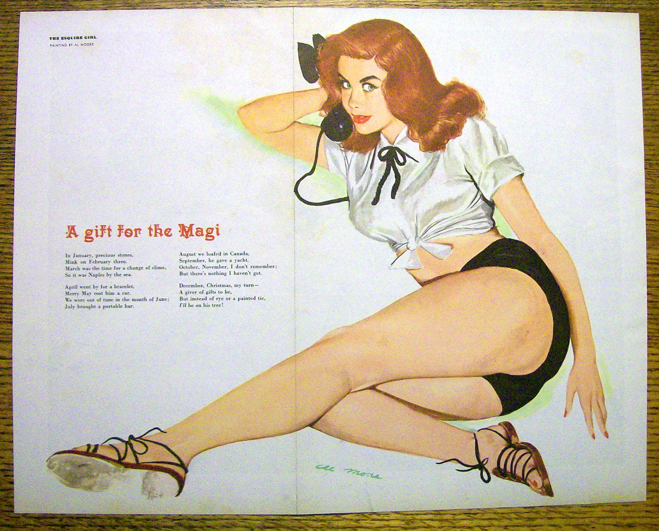 1950's Esquire Girl Pin Up By Al Moore-Gift For Magi