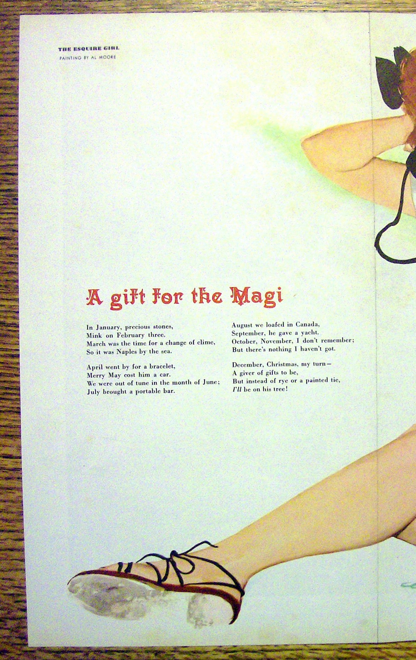 1950's Esquire Girl Pin Up By Al Moore-Gift For Magi