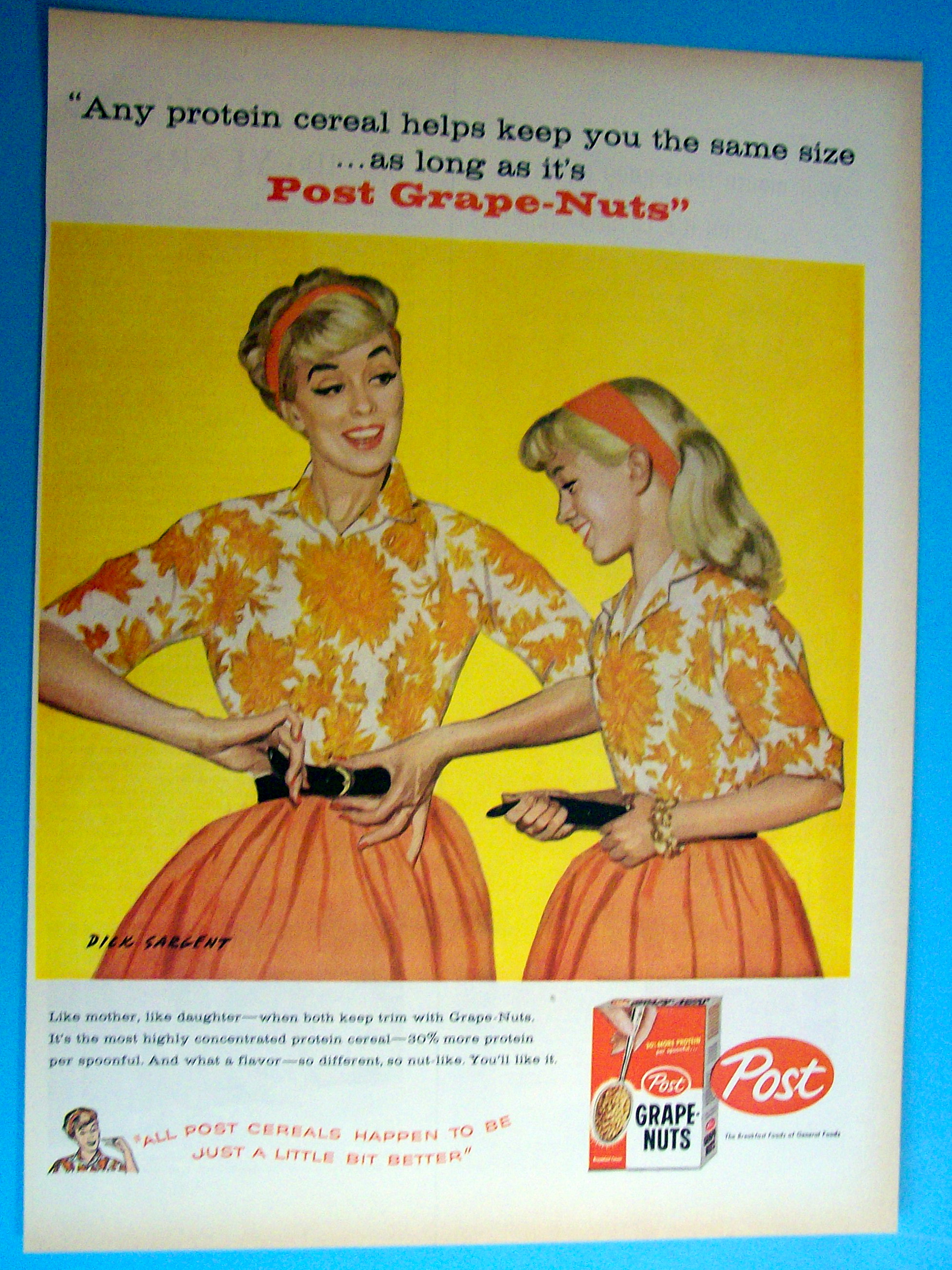 Vintage Ad: 1959 Post Grape Nuts Cereal By Dick Sargent