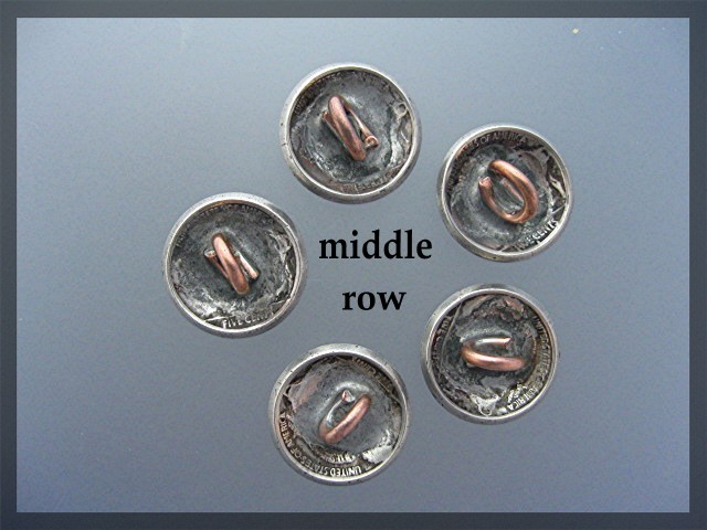 Buffalo & Indian Head  Silver Buttons 12