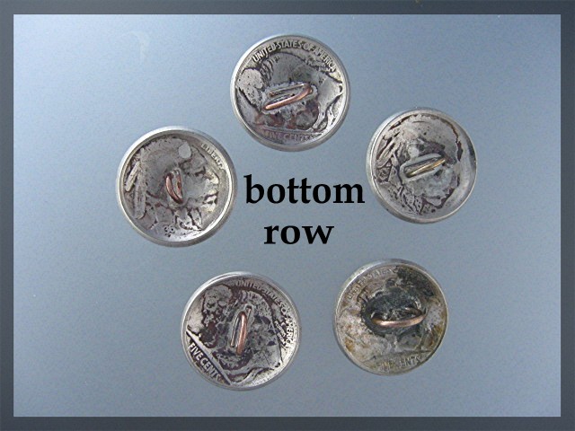Buffalo & Indian Head  Silver Buttons 12