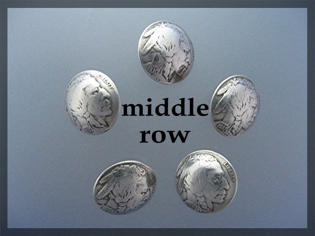 Buffalo & Indian Head  Silver Buttons 12