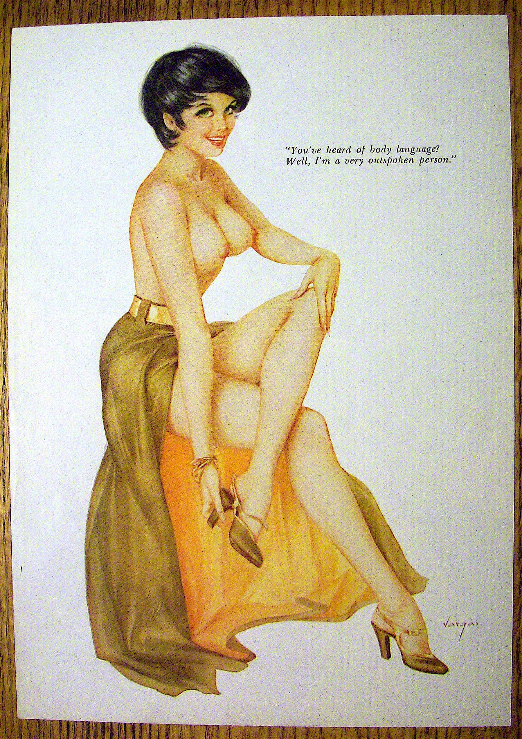Alberto Vargas Pin Up Girl-November 1970-Body Language