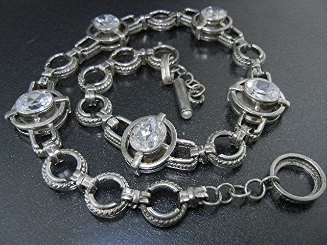 Natural White Zircon Sterling Silver Necklace 100 Grams