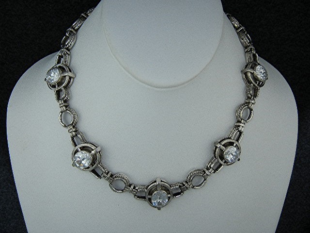 Natural White Zircon Sterling Silver Necklace 100 Grams