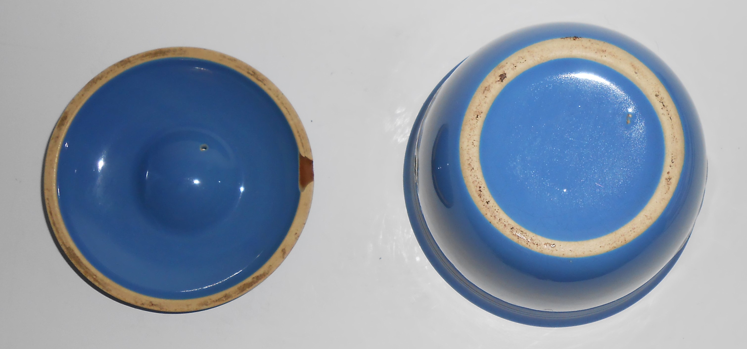 VINTAGE Coors Pottery Rosebud Blue Large Beanpot w/Lid