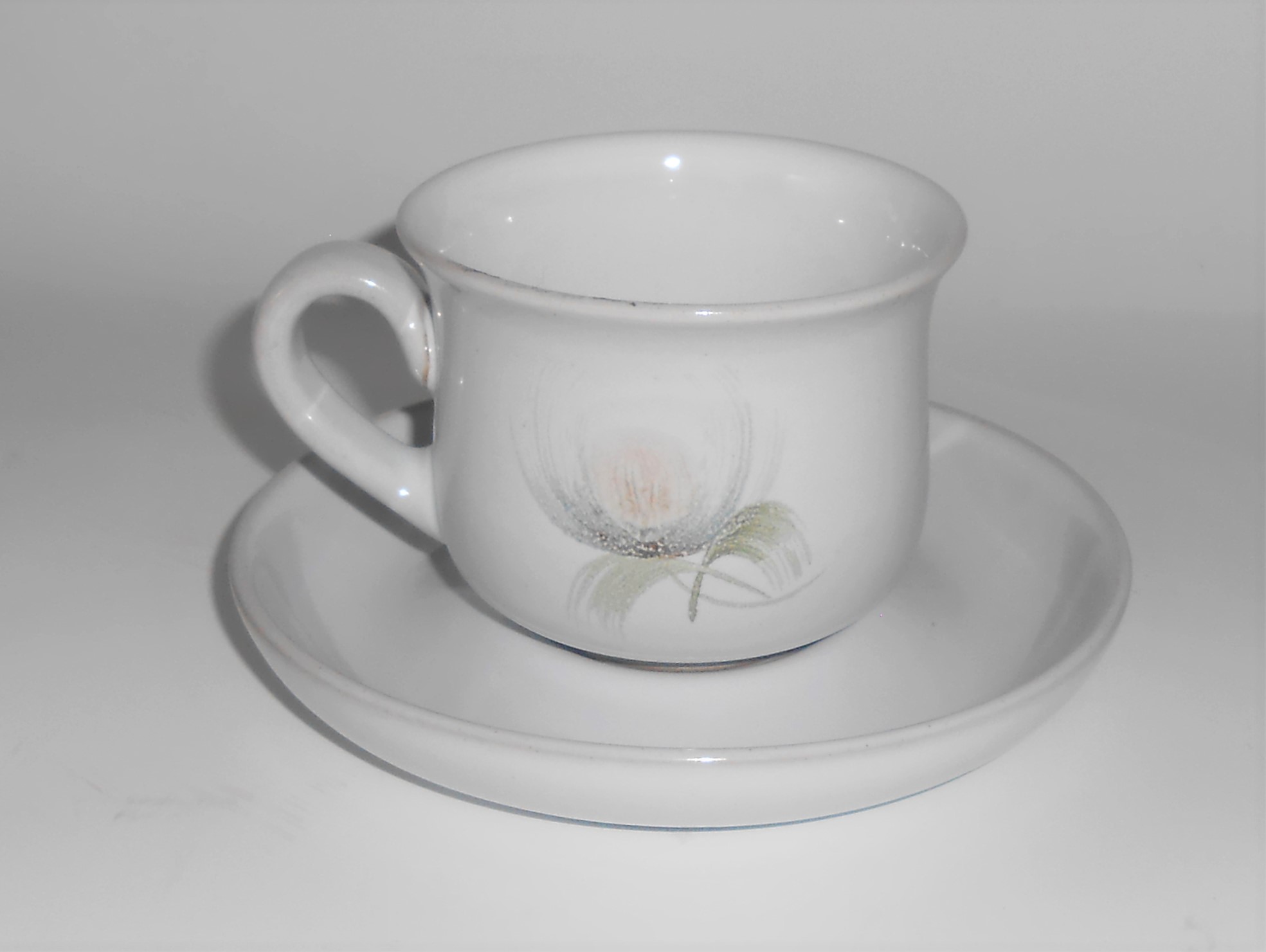 Denby Pottery Stoneware Whisper Cup & Saucer Set