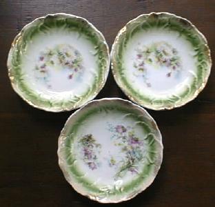 Ornate Berry Bowls German Bone China Floral