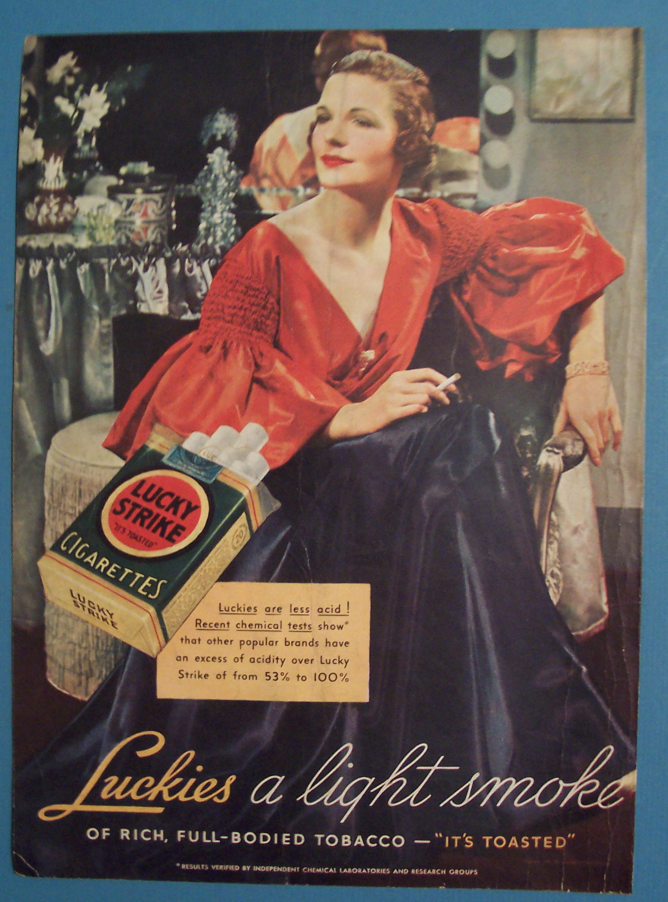 1936 Lucky Strike Cigarettes w/Woman with Cigarette