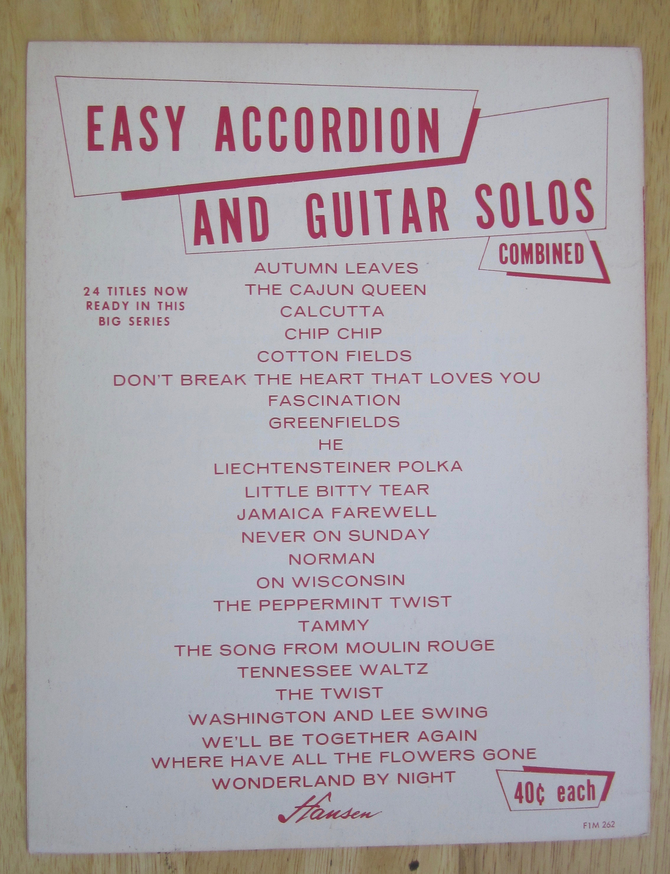 1961 The Cajun Queen Sheet Music