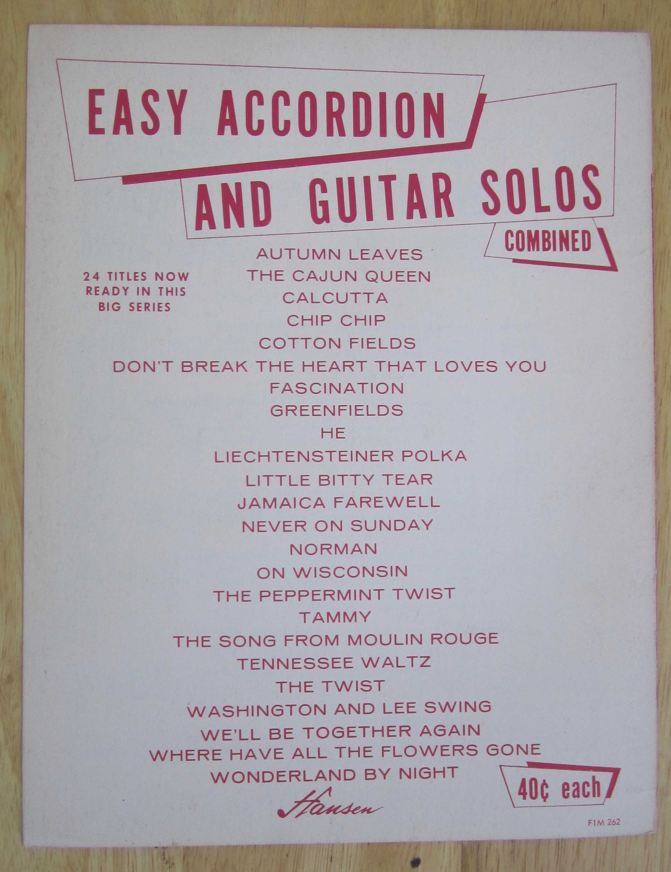 1961 The Cajun Queen Sheet Music