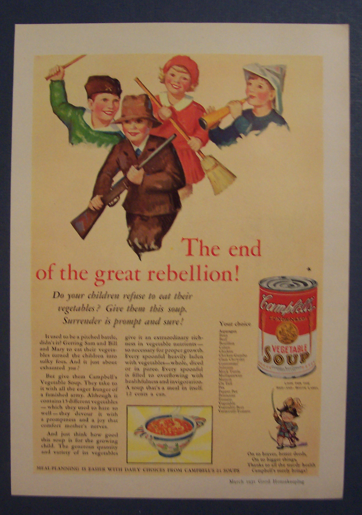 1931 Campbell Vegetable Soup w/Children Smiling