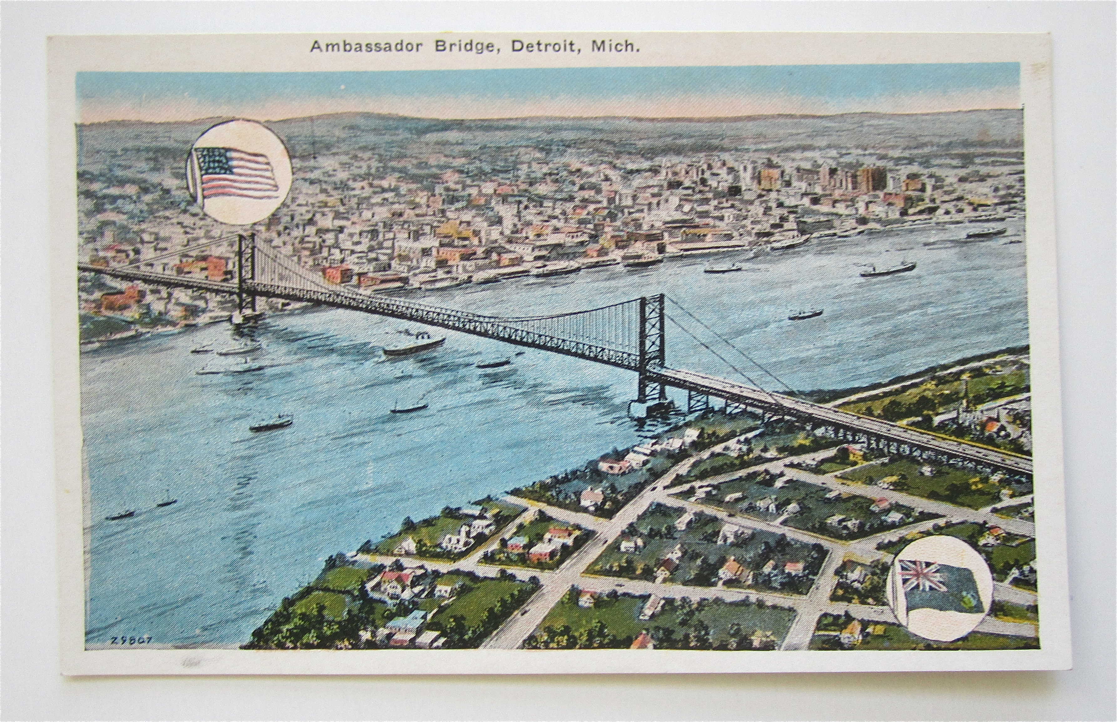 Ambassador Bridge, Detroit, Michigan Postcard