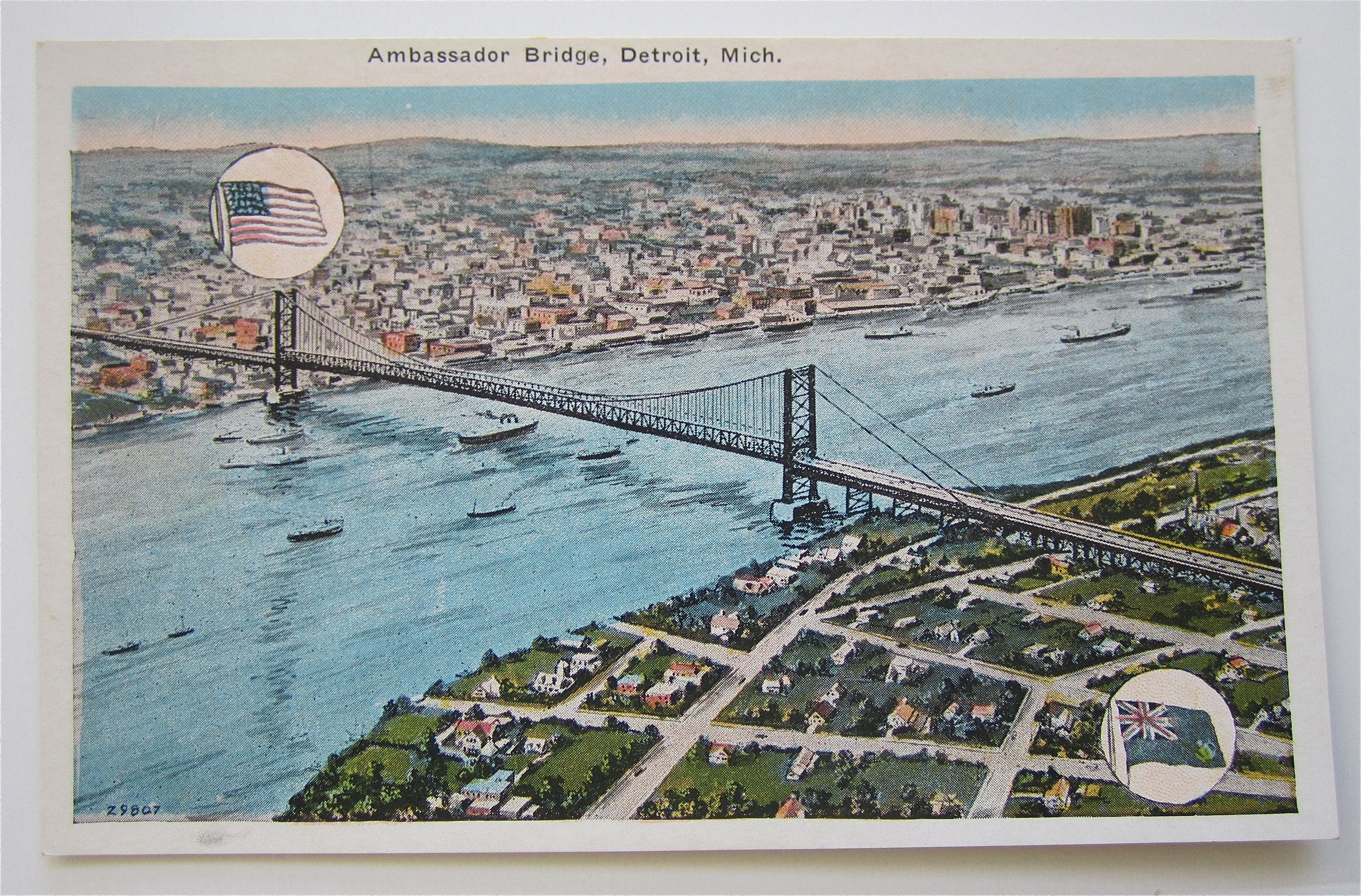 Ambassador Bridge, Detroit, Michigan Postcard