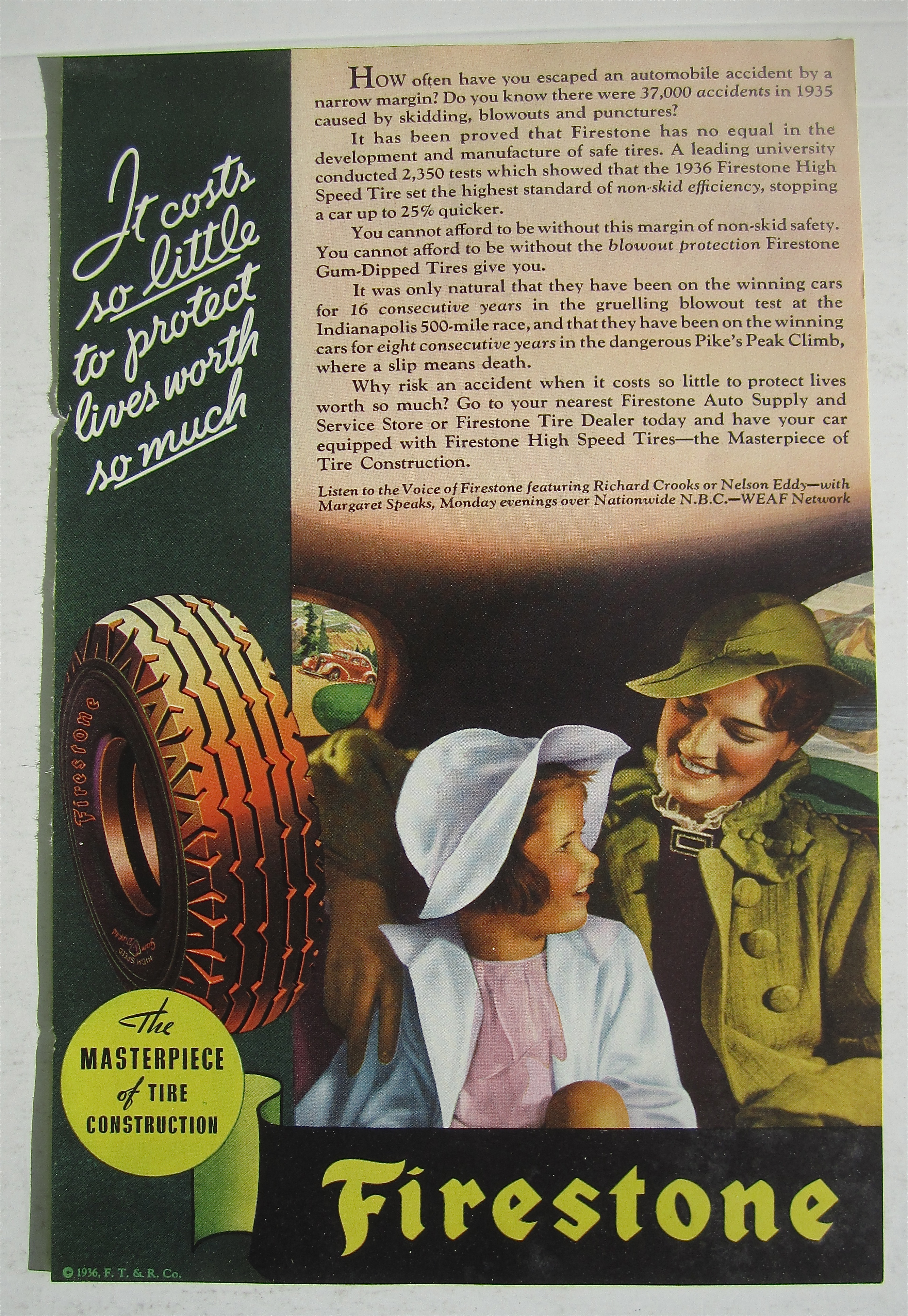1936 Firestone Tires with Woman & Little Girl
