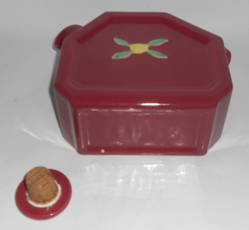 VINTAGE Coors Pottery Rosebud Red Water Server w/Cap - MINT