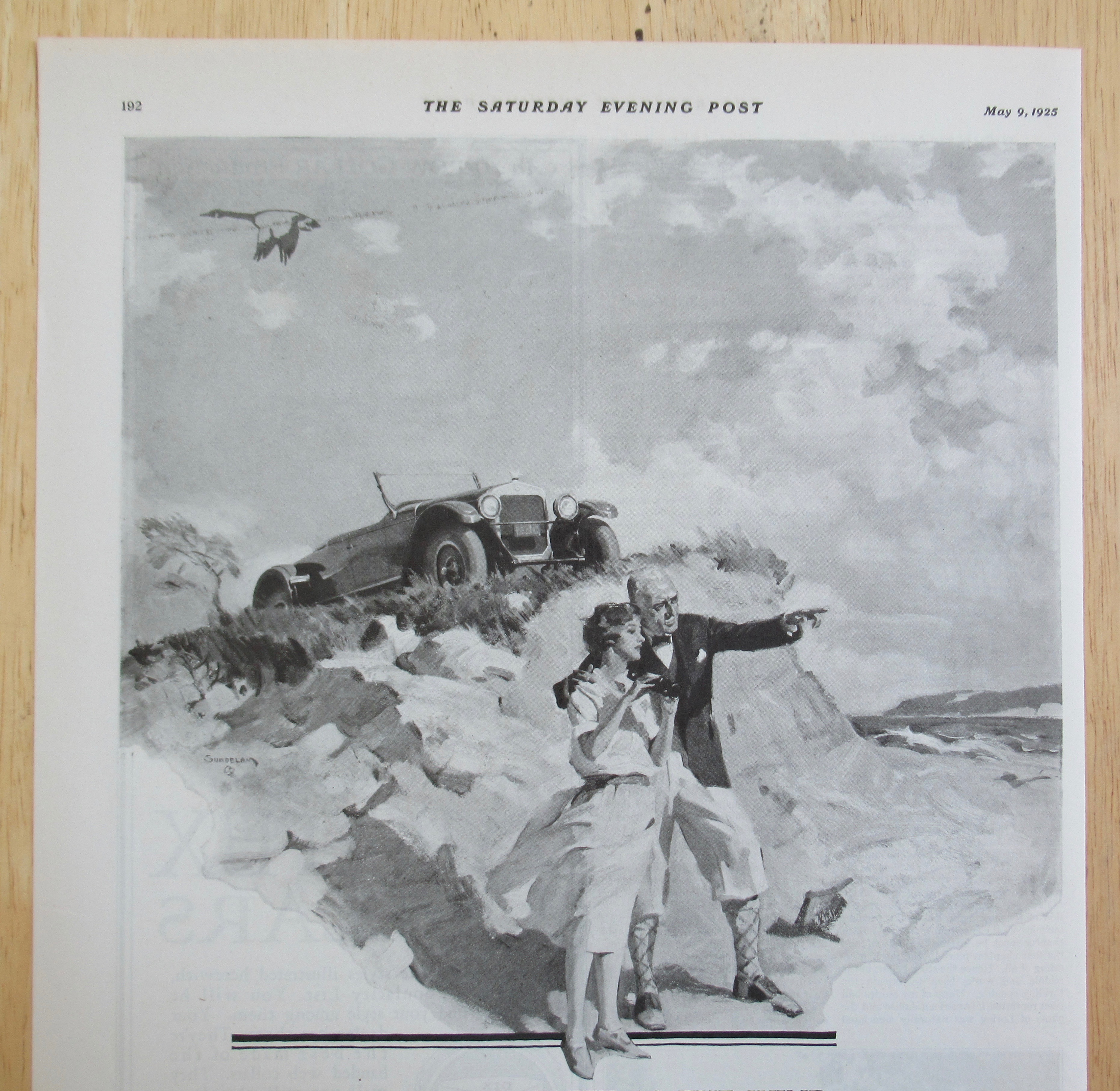 1925 Wills Sainte Claire with Man & Woman By The Ocean
