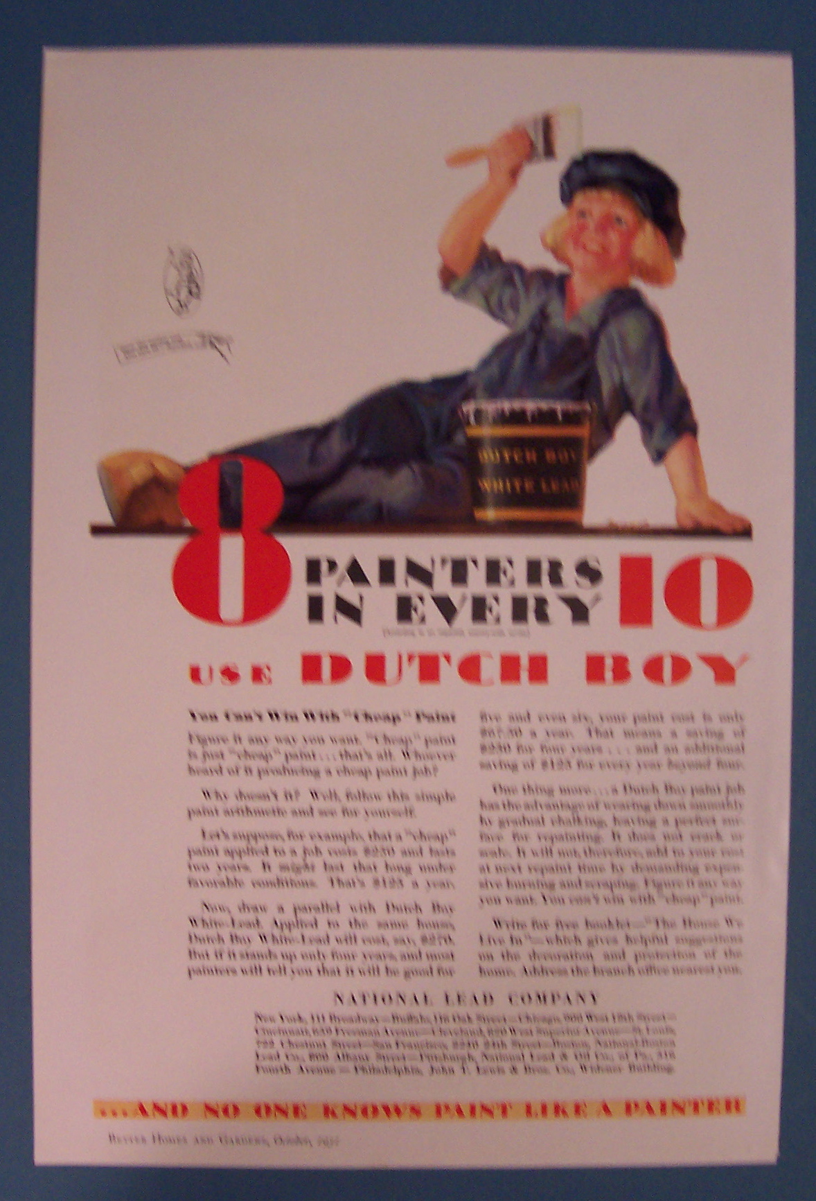 1931 Dutch Boy White Lead Paint w/Dutch Boy & Paint