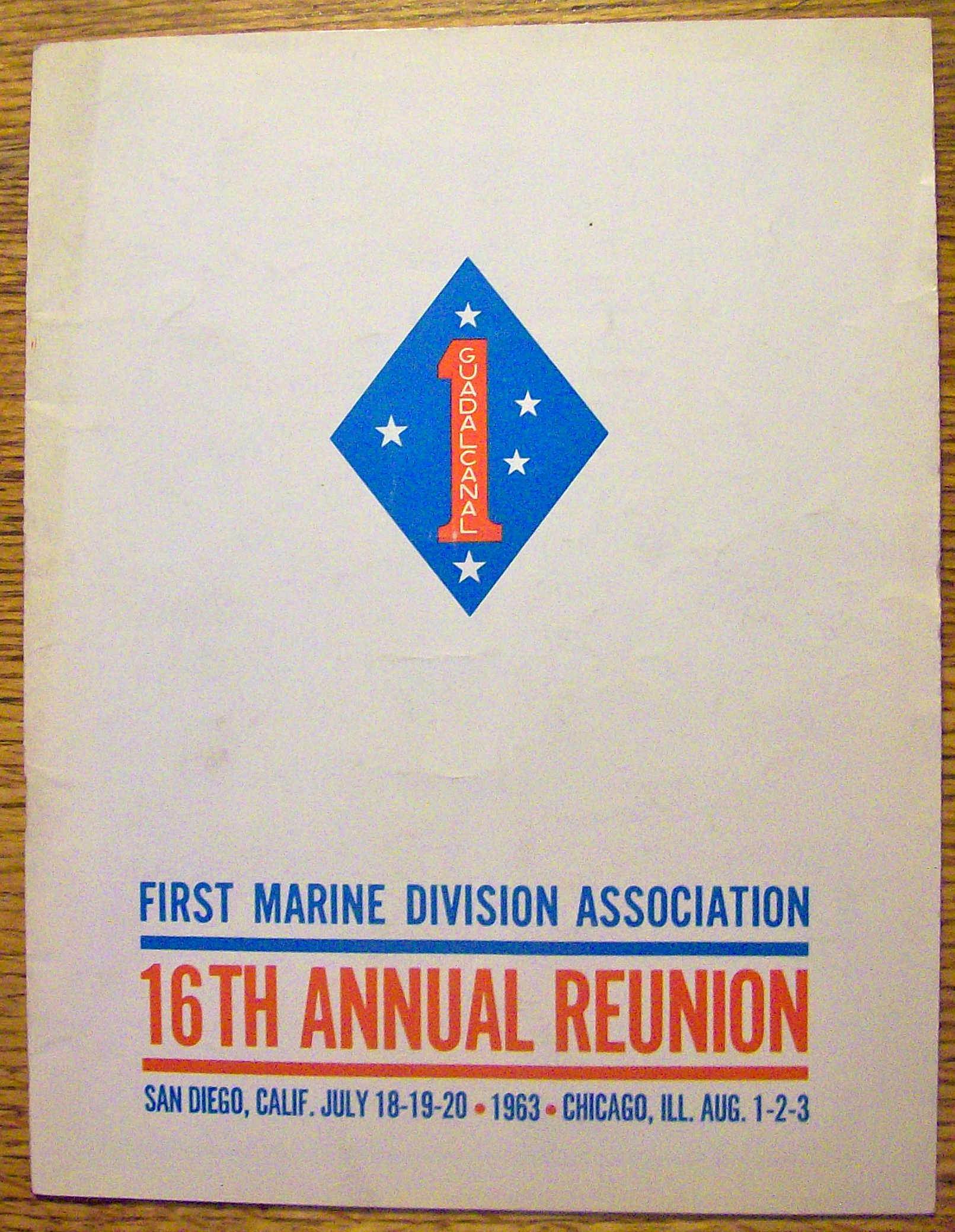 1st Marine Division Association Reunion Program 1963