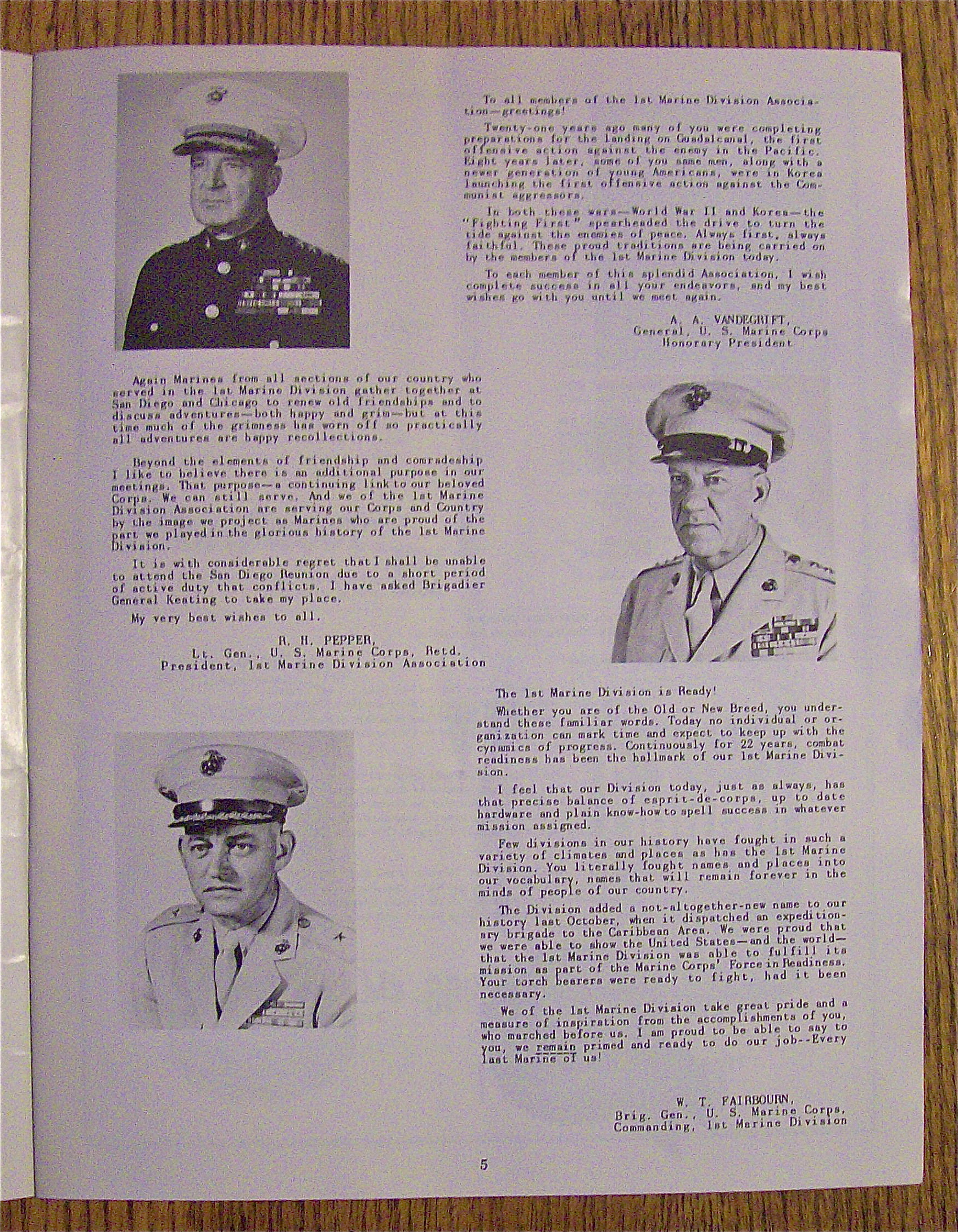 1st Marine Division Association Reunion Program 1963