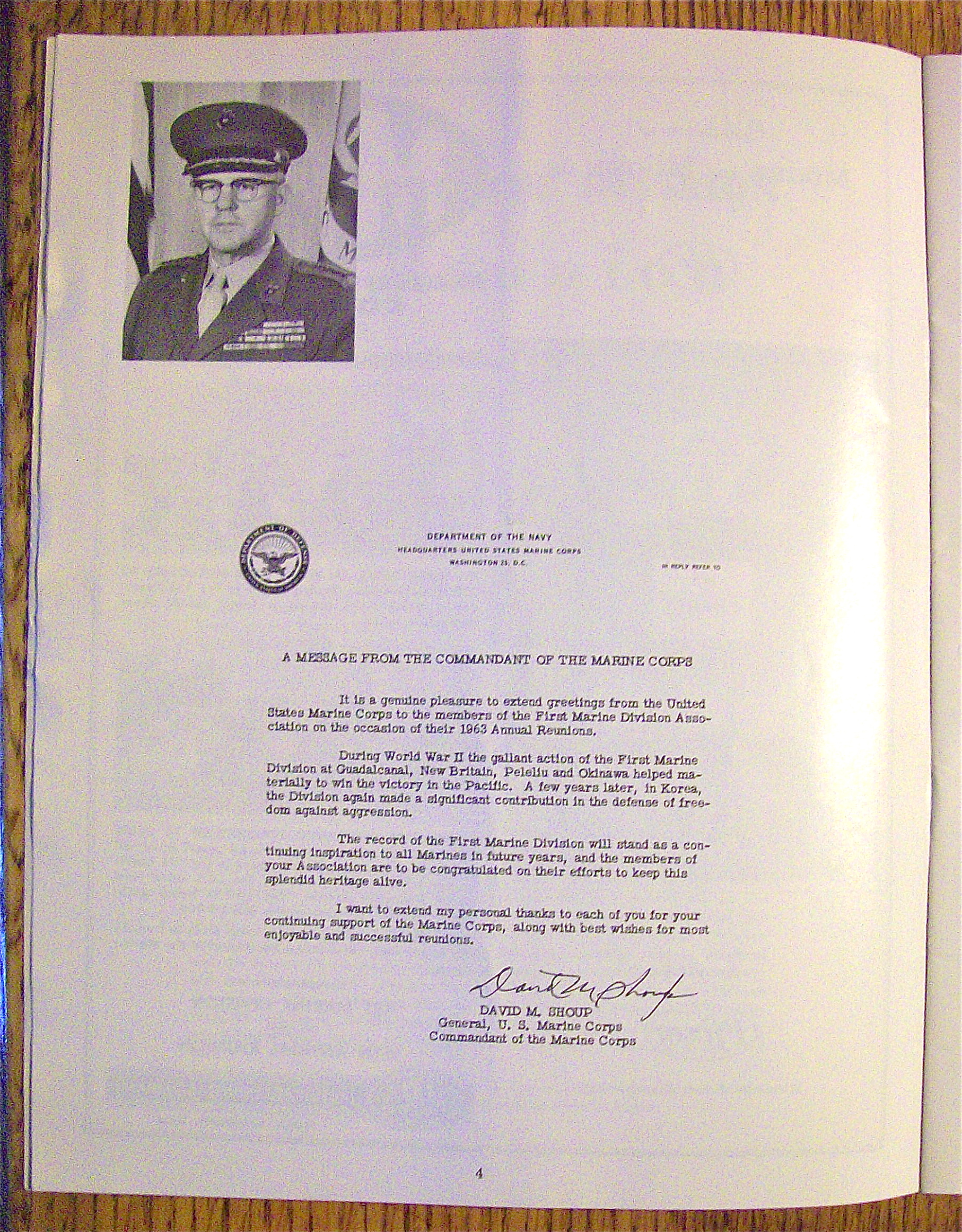 1st Marine Division Association Reunion Program 1963