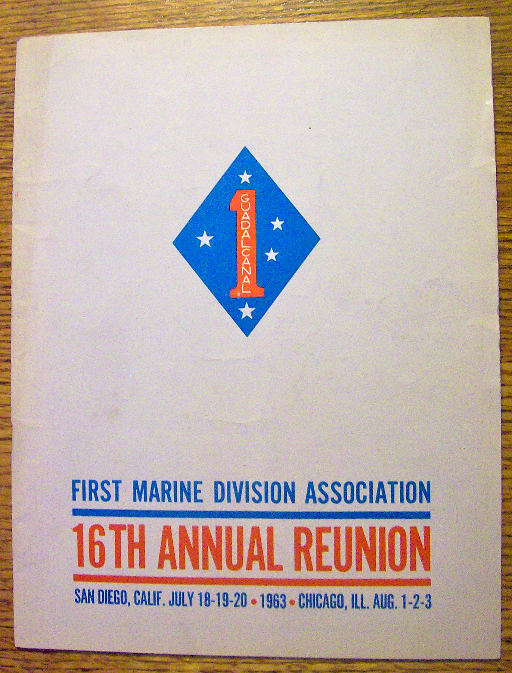 1st Marine Division Association Reunion Program 1963