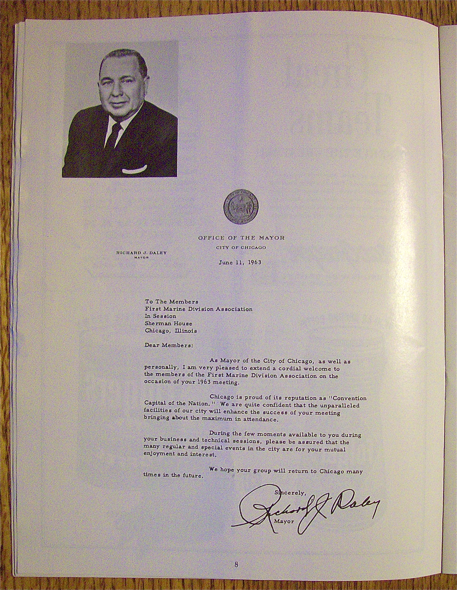 1st Marine Division Association Reunion Program 1963