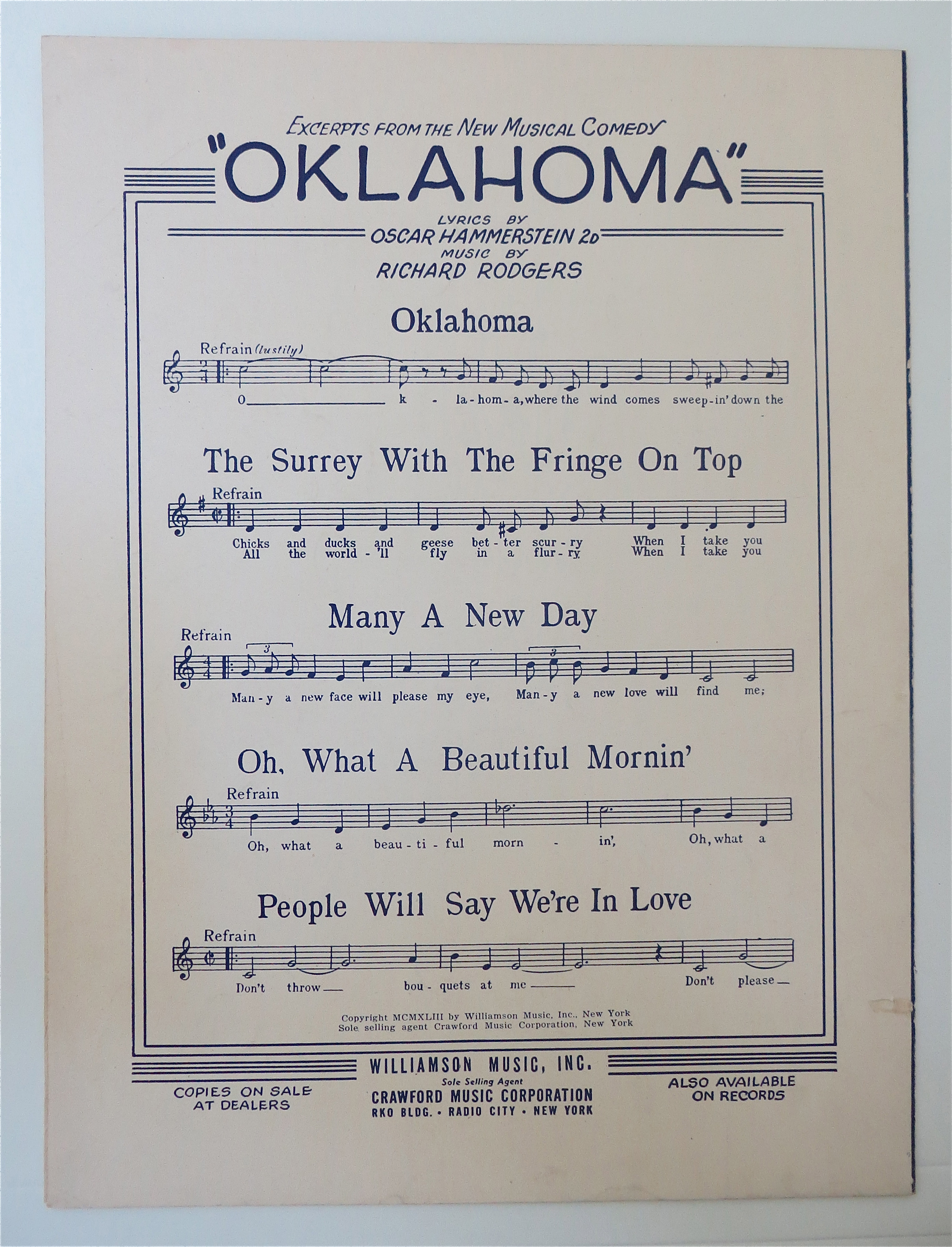 1938 I'll Be Seeing You Sheet Music Sammy Fain