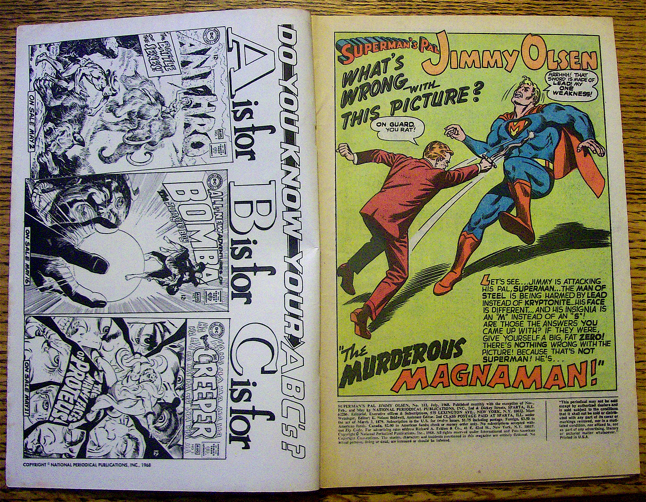 DC Comics Superman's Pal Jimmy Olsen #112 July 1968
