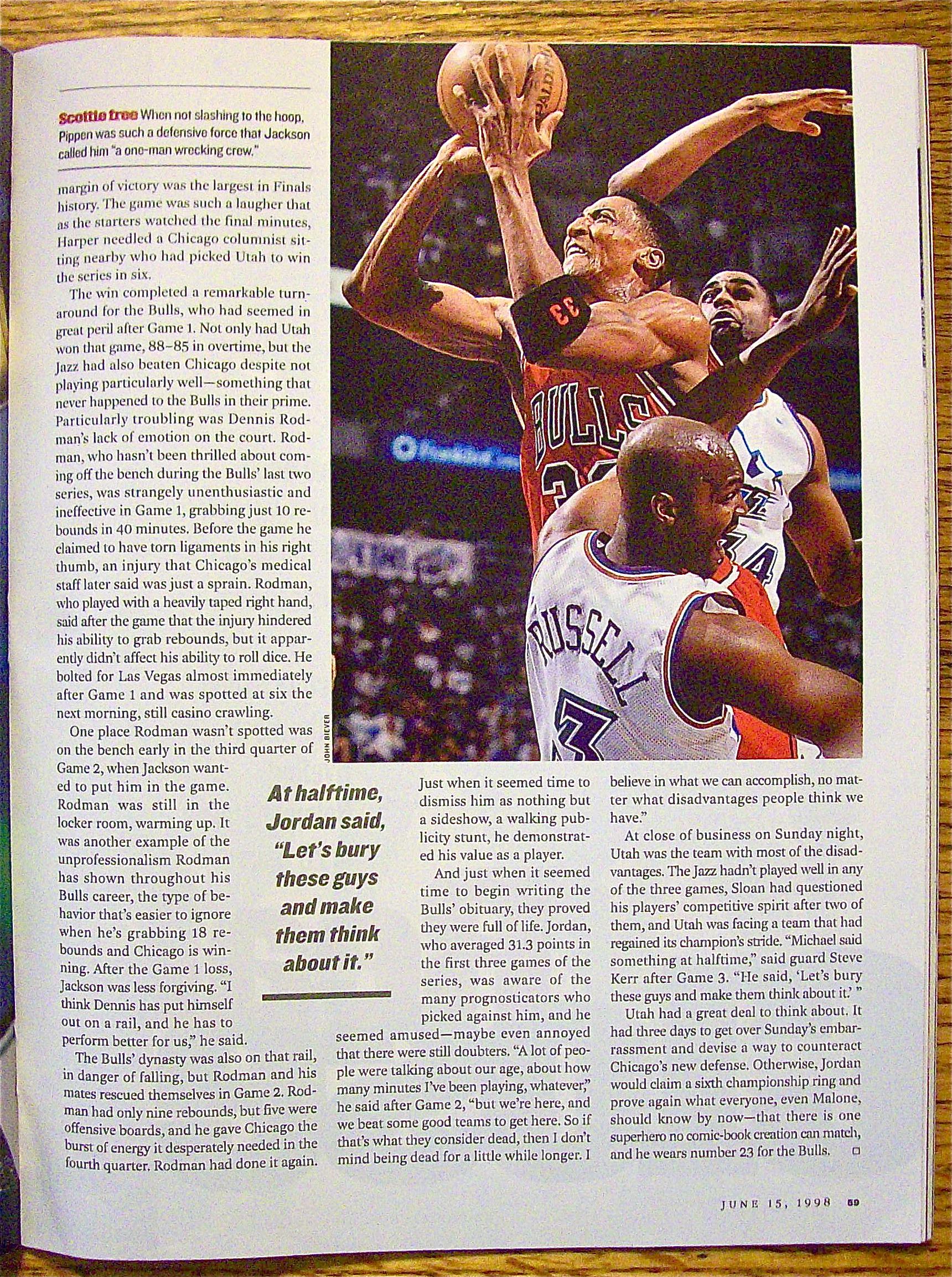 Sport Illustrated Magazine June 15, 1998 MJ Rises Again