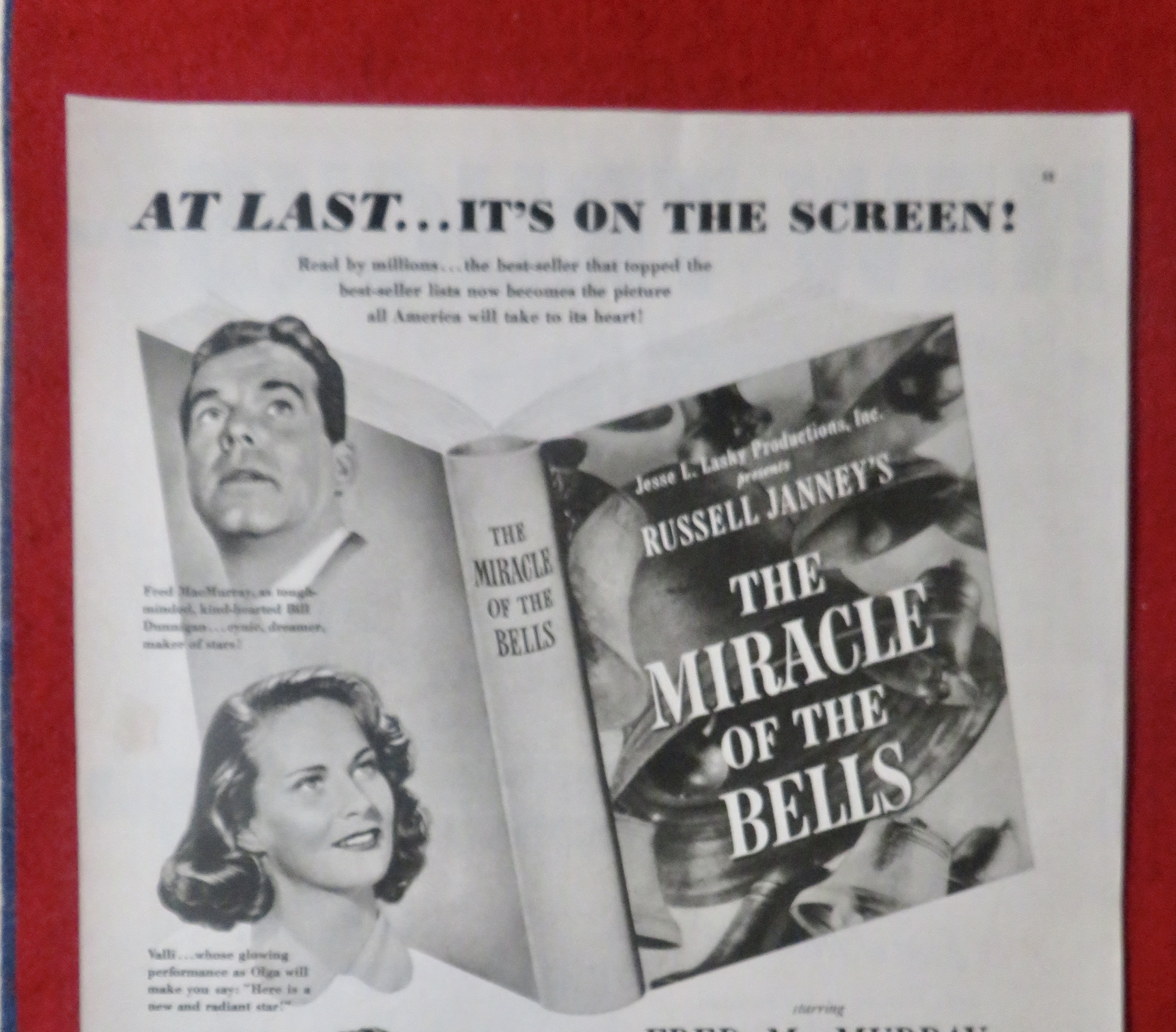 1948 The Miracle Of The Bells with MacMurray & Sinatra