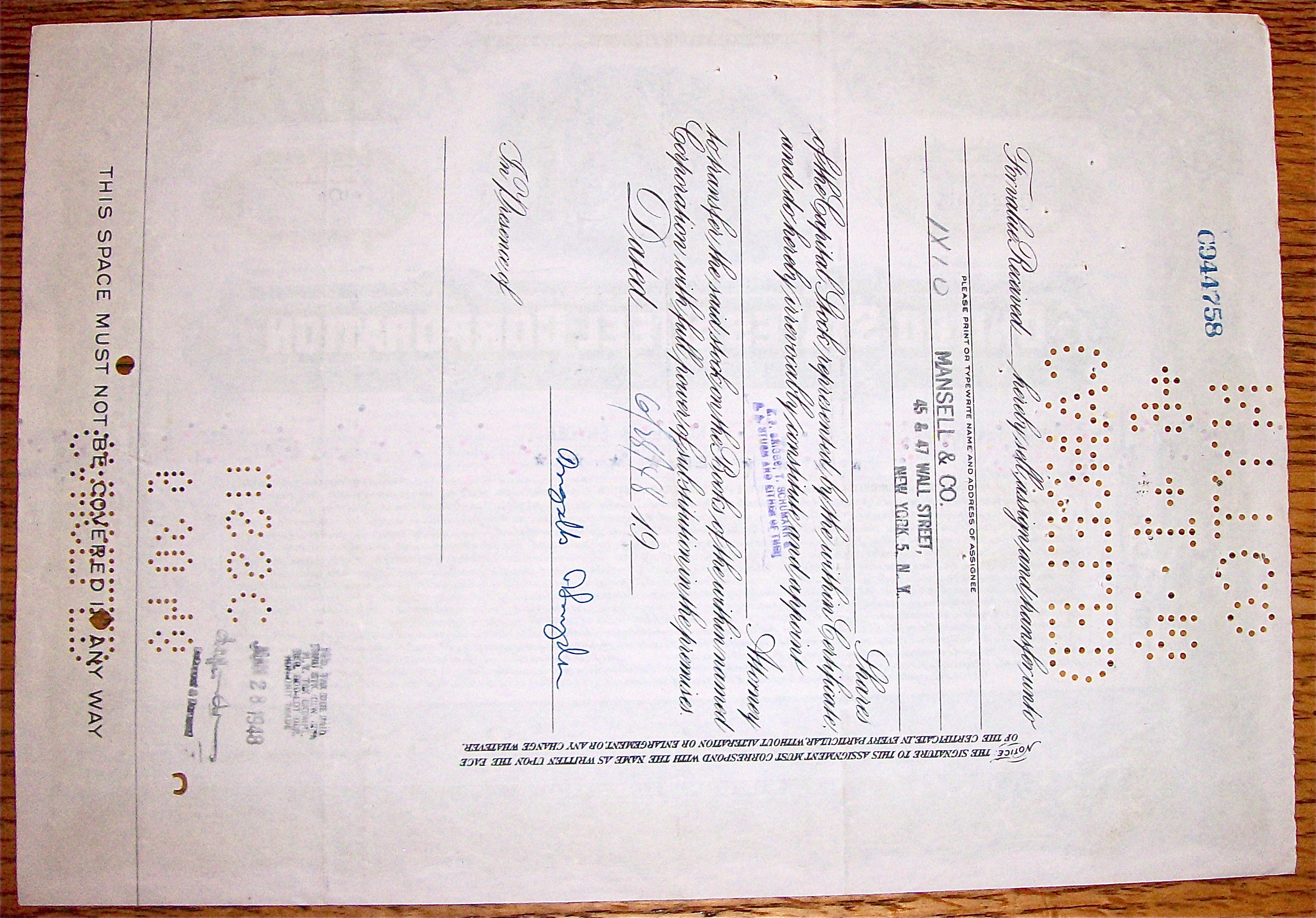 1948 United States Steel Corporation Stock Certificate