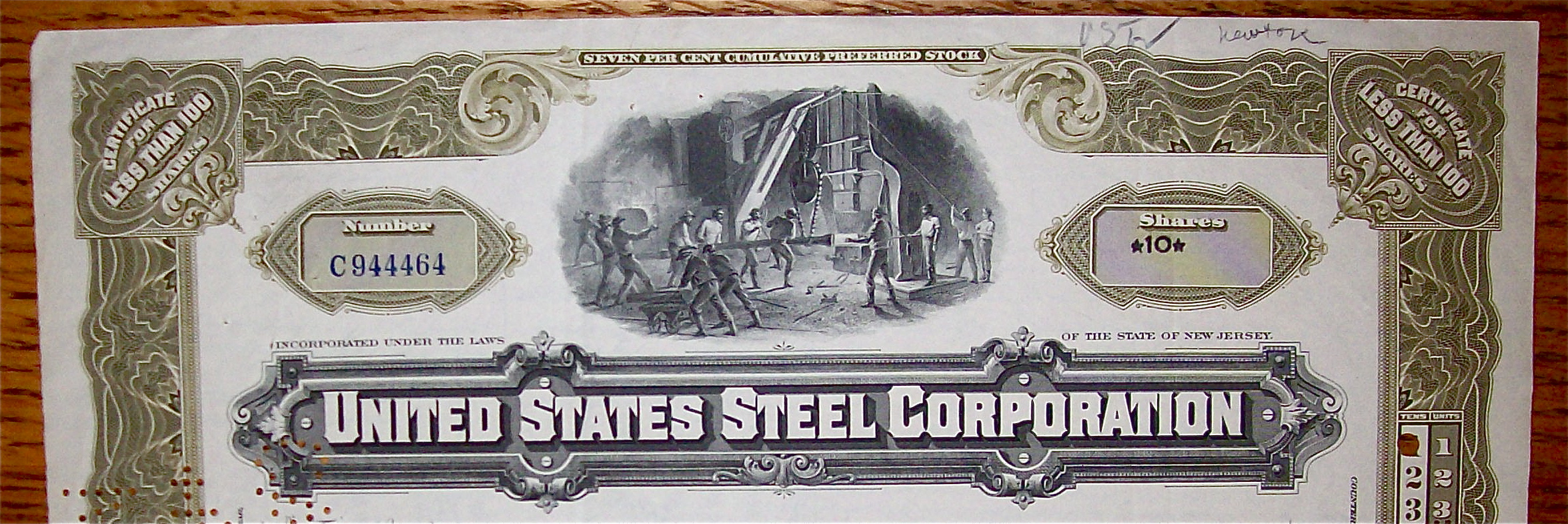 1948 United States Steel Corporation Stock Certificate