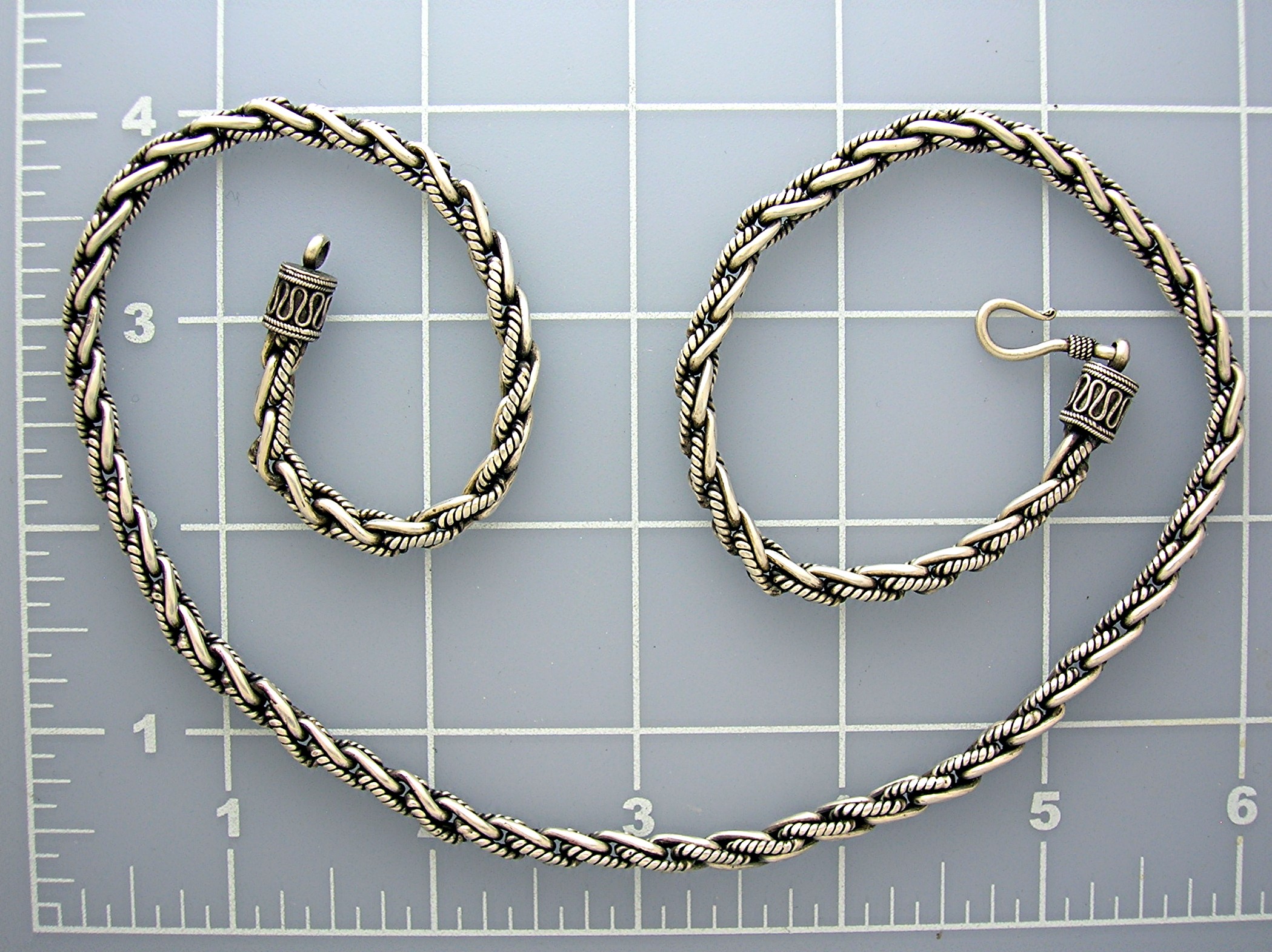 Sterling Silver 22 inch chain 60 grams Hook Clasp