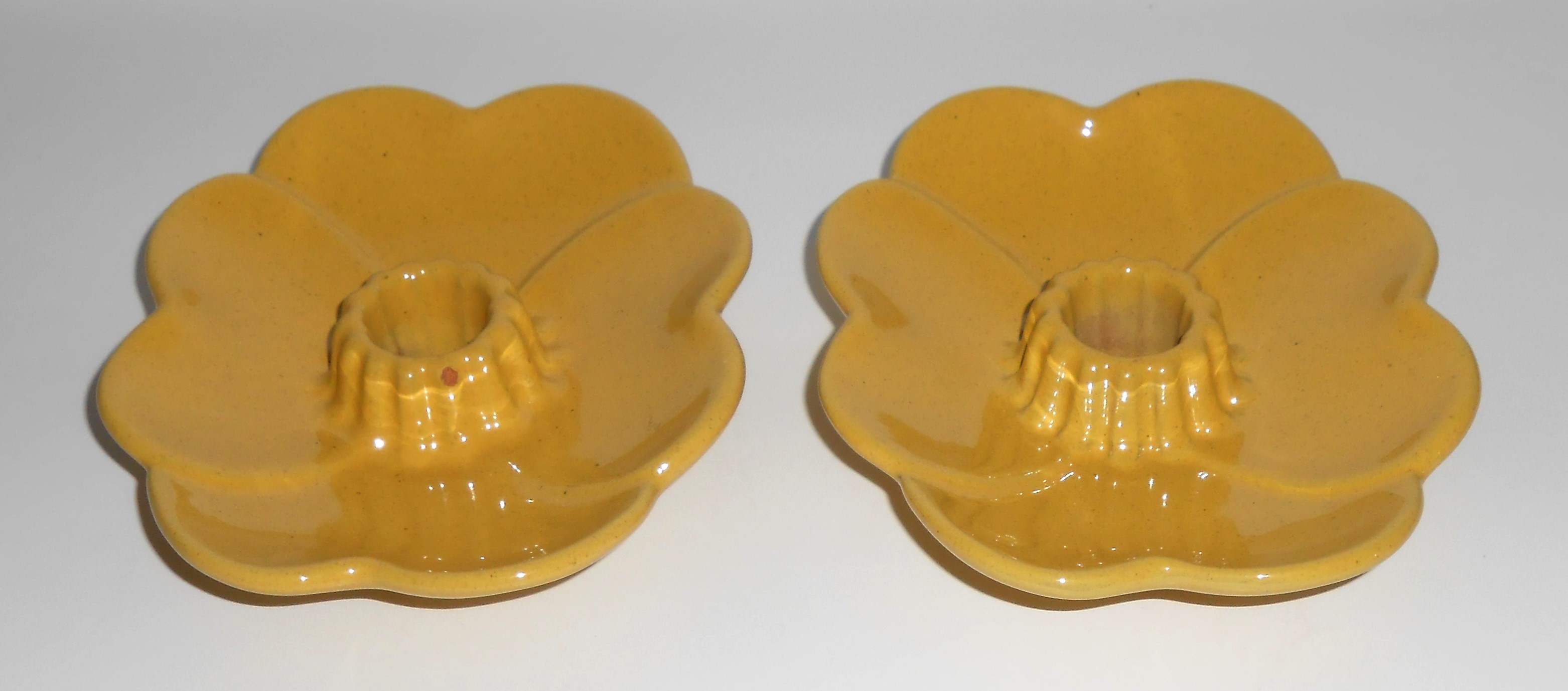 VINTAGE Frankoma Pottery Plainsman Autumn Yellow Candle
