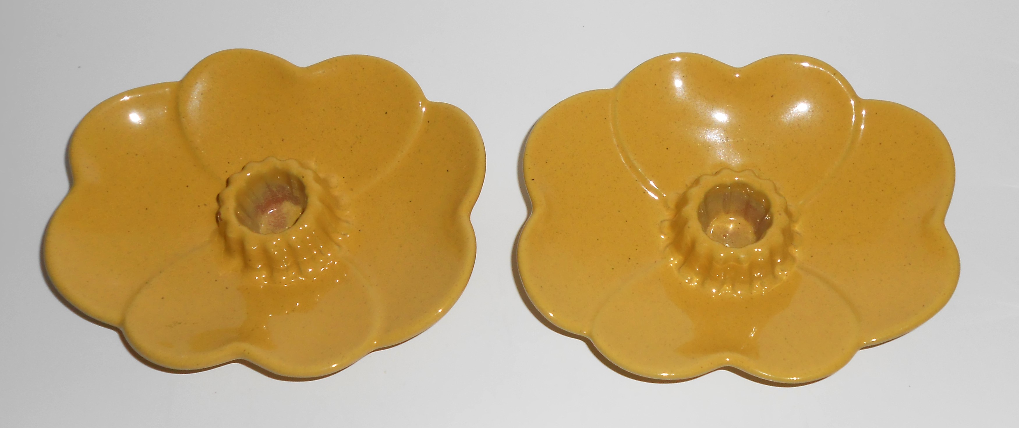 VINTAGE Frankoma Pottery Plainsman Autumn Yellow Candle
