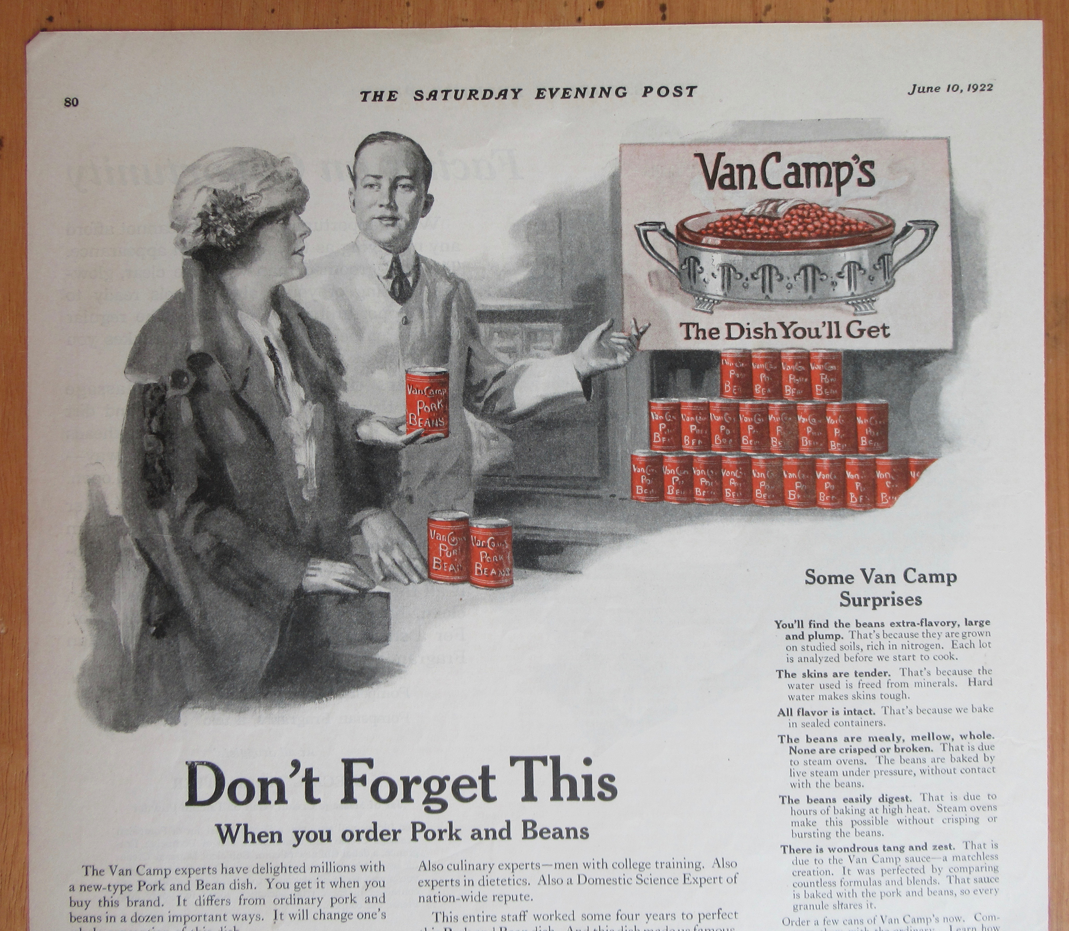 1922 Van Camp's Pork & Beans with Woman & Grocer