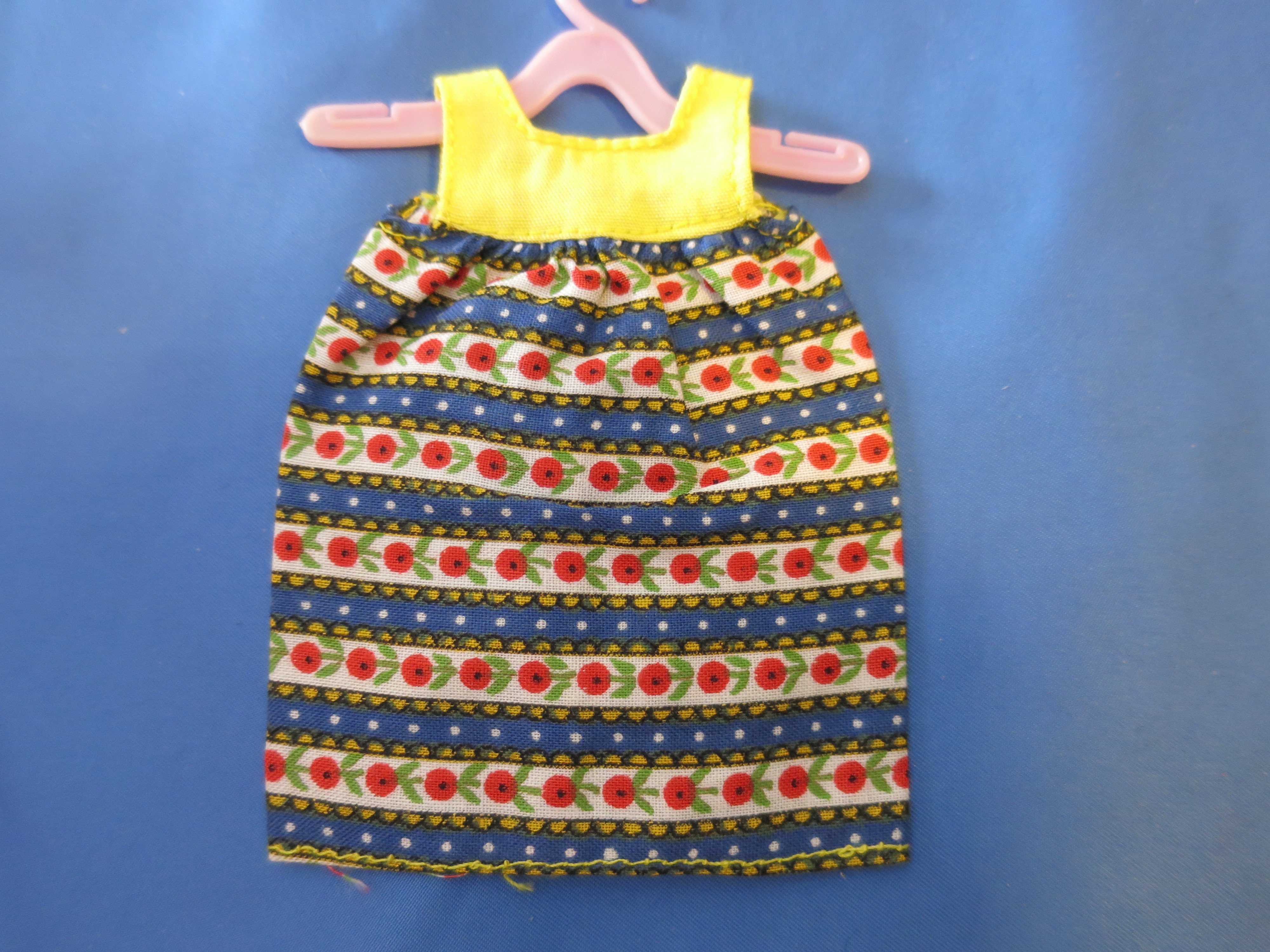 Vintage Barbie Doll Tank top and hanger Poppy floral striped