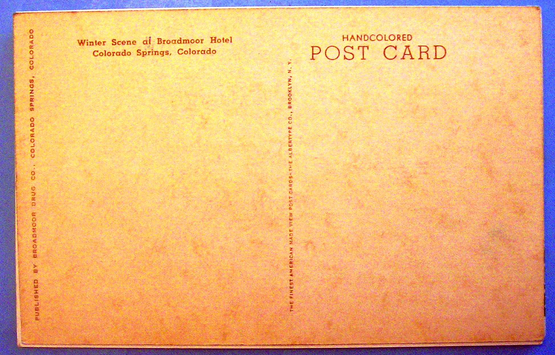 Broadmoor Hotel, Colorado Springs Postcard