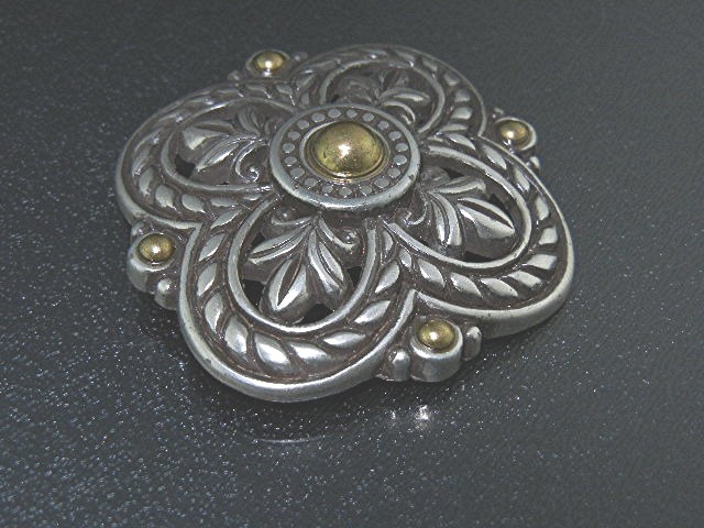 Brighton Silver Plate and Brass Brooch